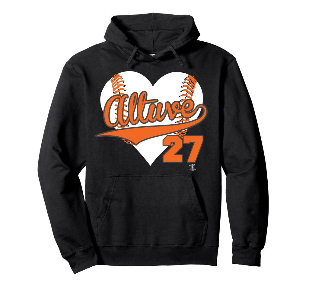 Jose Altuve Baseball Heart Hoodie - Graphic Print for Adults - T-Shirt, Sweatshirt, Hoodie