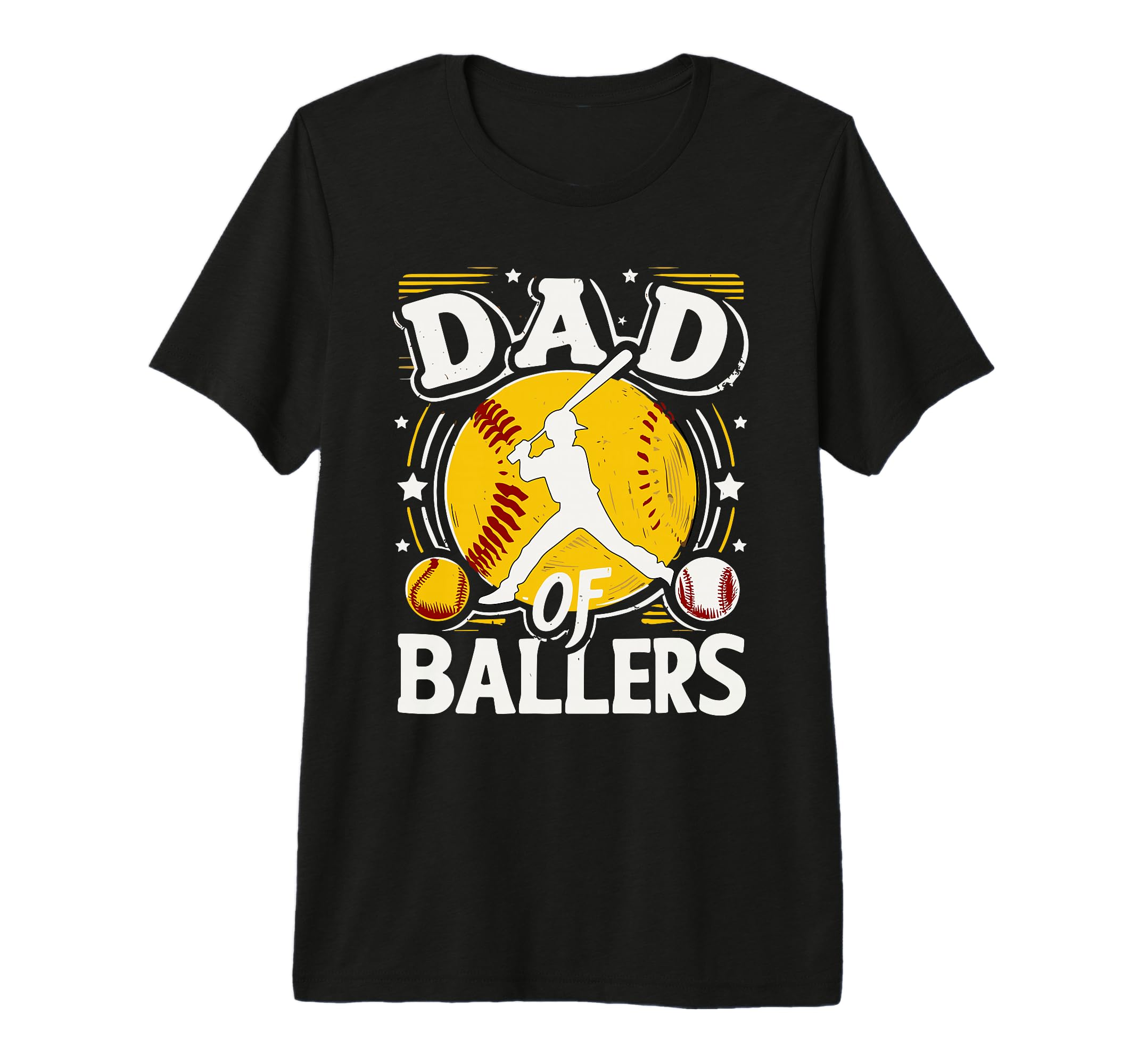 Mens Dad Ballers Dad Baseball And T-Shirt - Custom Art Print Unisex - T-Shirt, Sweatshirt, Hoodie