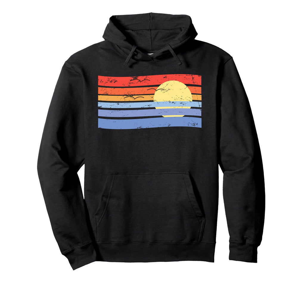 Sunset Stripes Distressed 70S Hoodie - Streetwear Style for Adults - T-Shirt, Sweatshirt, Hoodie