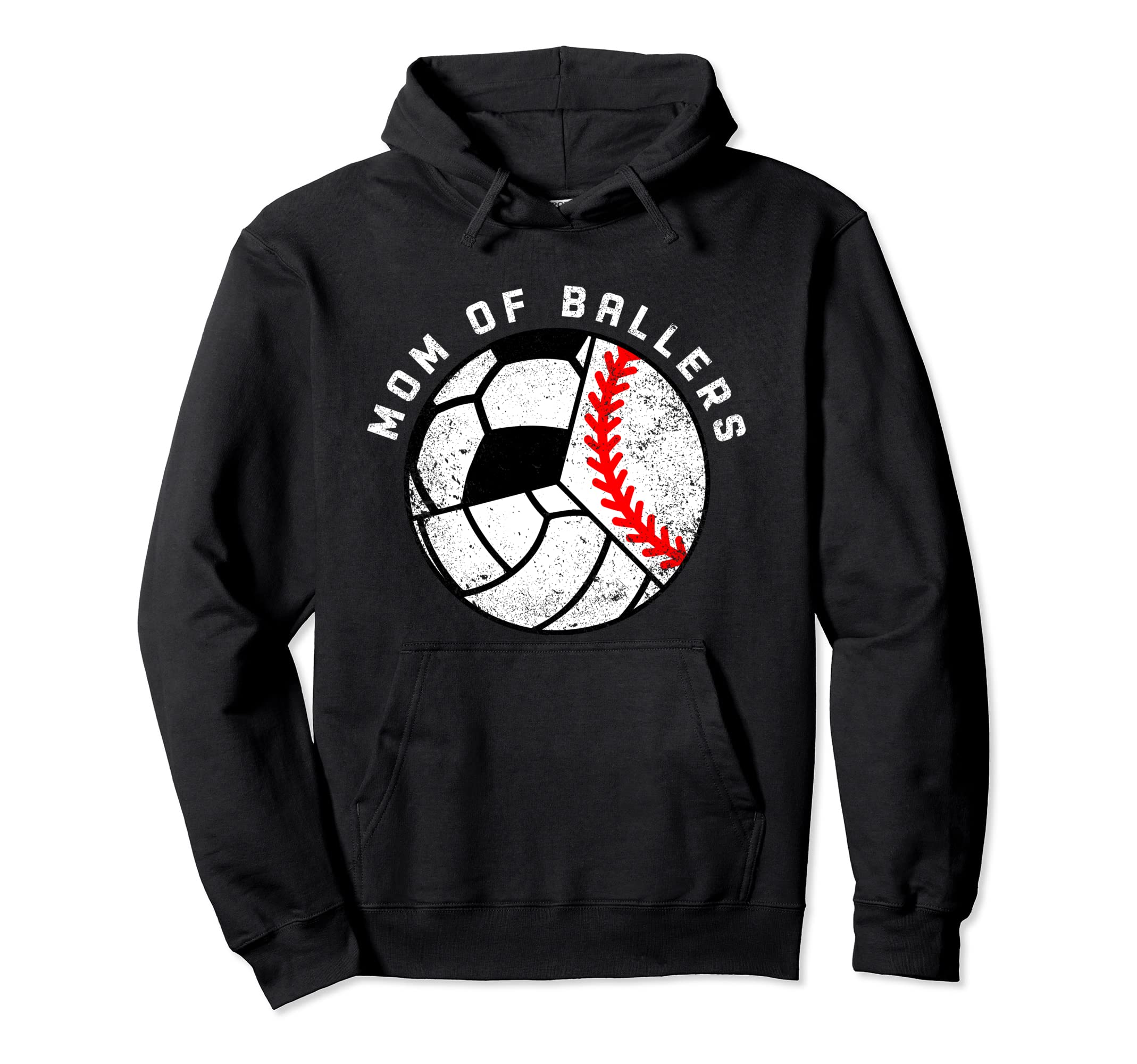 Mom Ballers Funny Baseball Volleyball Hoodie - Trendy Graphic Unisex - T-Shirt, Sweatshirt, Hoodie