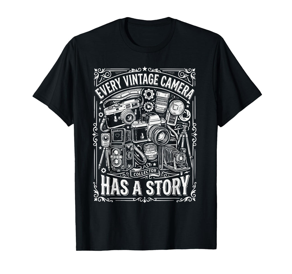 Camera Collector Photography T-Shirt - Minimalist Print Men Women - T-Shirt, Sweatshirt, Hoodie