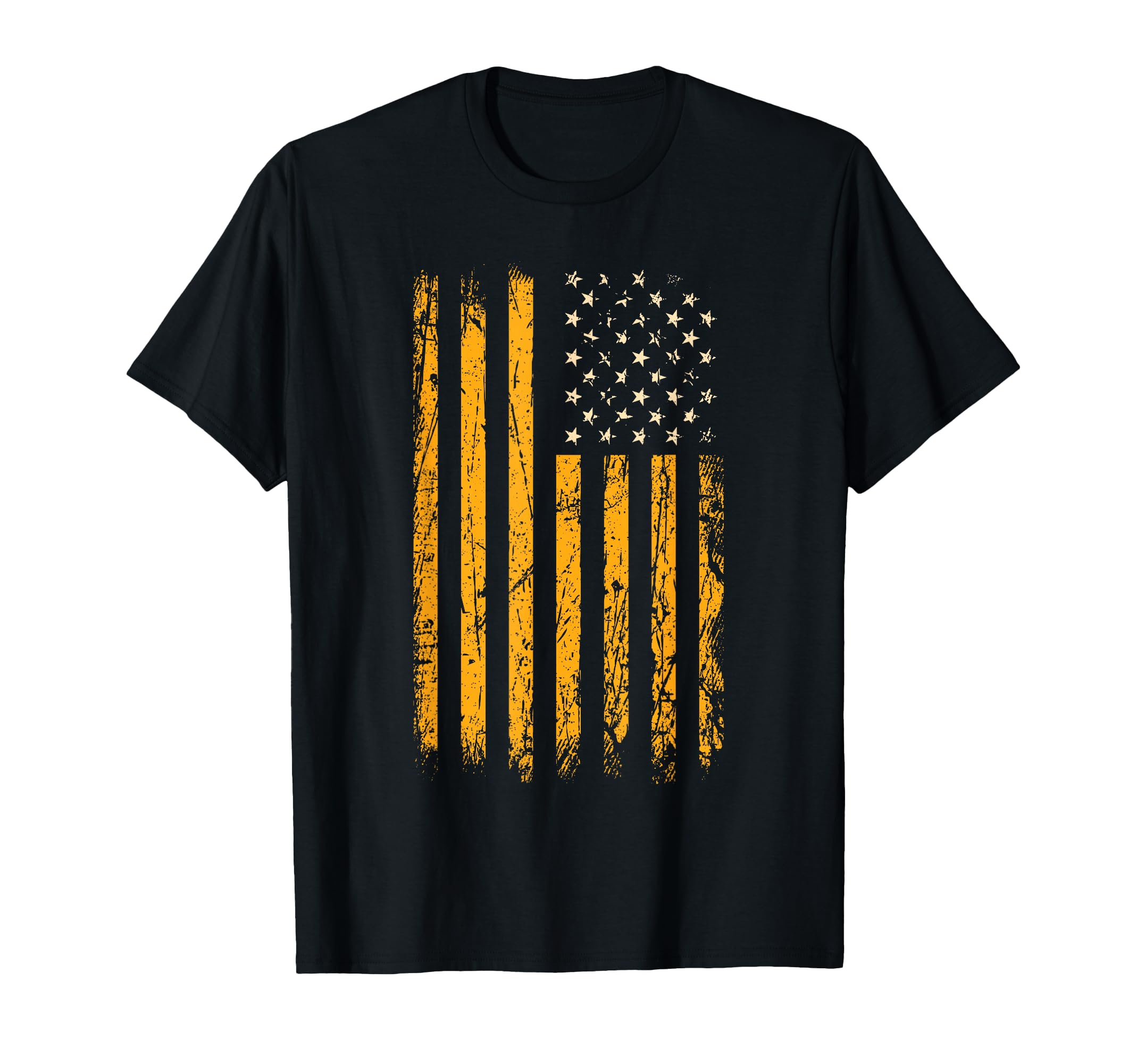 Orange Stars Stripes Flag Orange Color T-Shirt - Custom Art Print Men Women - T-Shirt, Sweatshirt, Hoodie