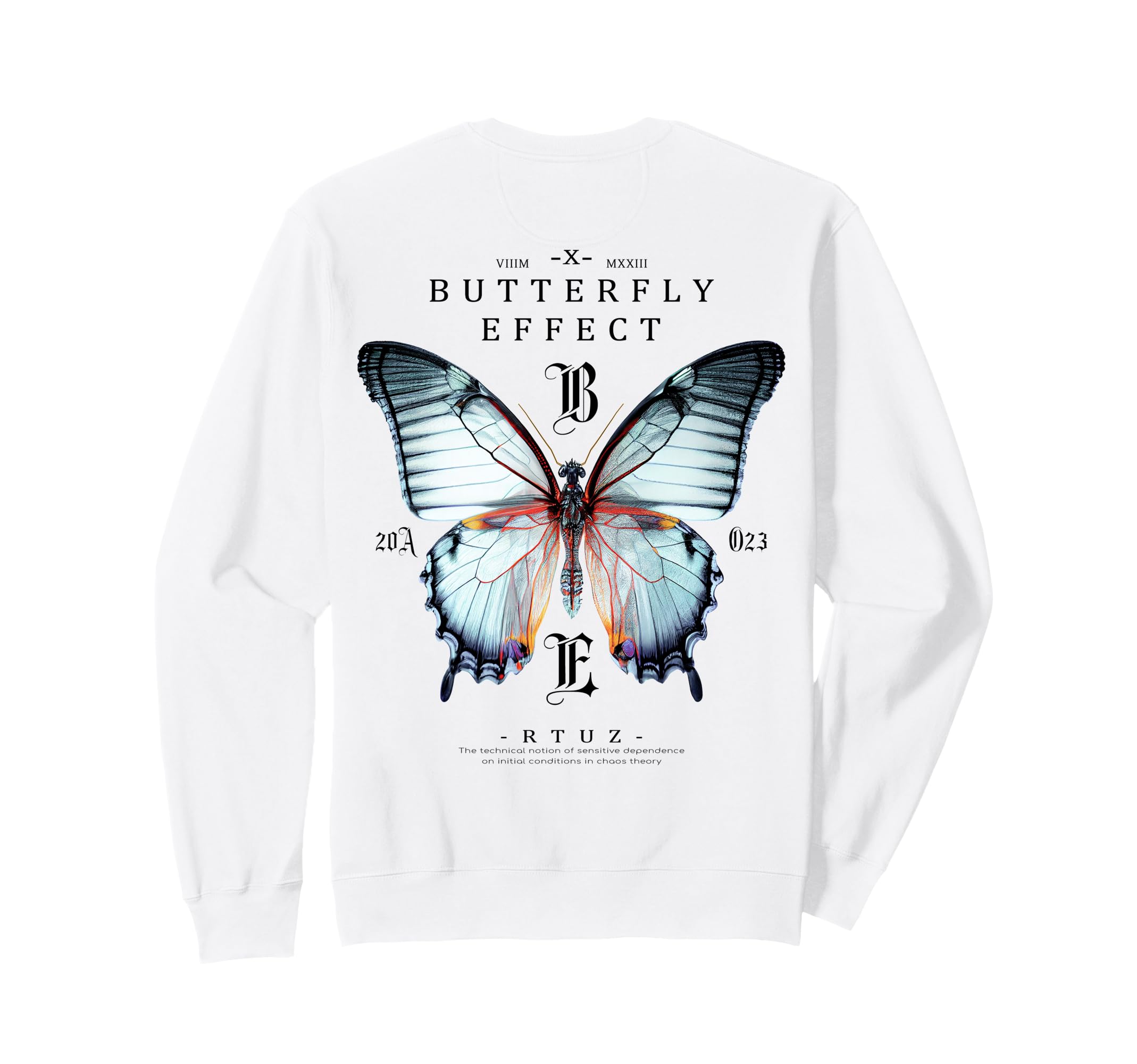 Y2K Back Streetwear Butterfly Sweatshirt - Aesthetic Graphic for Adults - T-Shirt, Sweatshirt, Hoodie