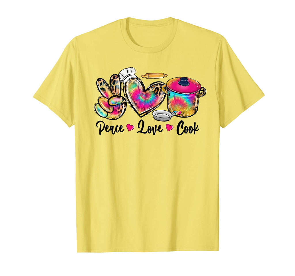 Peace Love Cooking Lunch Lady T-Shirt - Casual Everyday Wear Men Women - T-Shirt, Sweatshirt, Hoodie