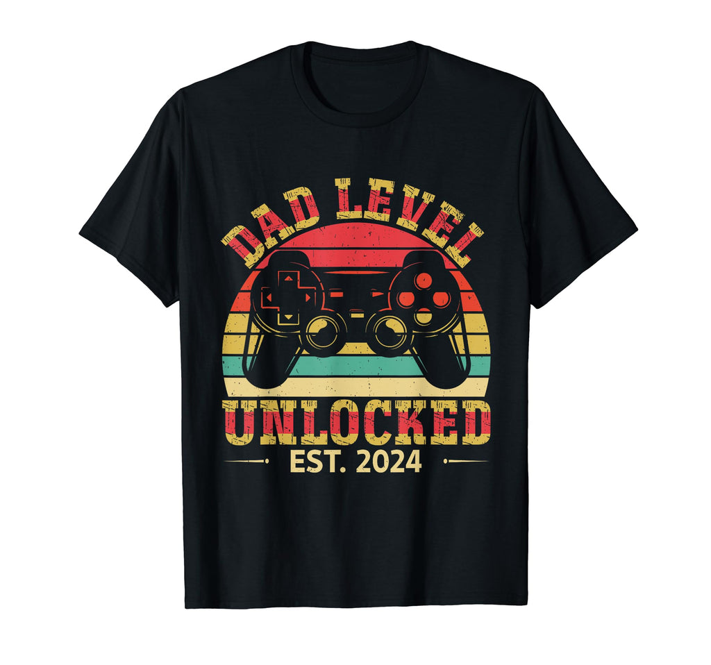 Funny Fathers Day Dad Level Unlocked New T-Shirt - Trendy Graphic Unisex - T-Shirt, Sweatshirt, Hoodie