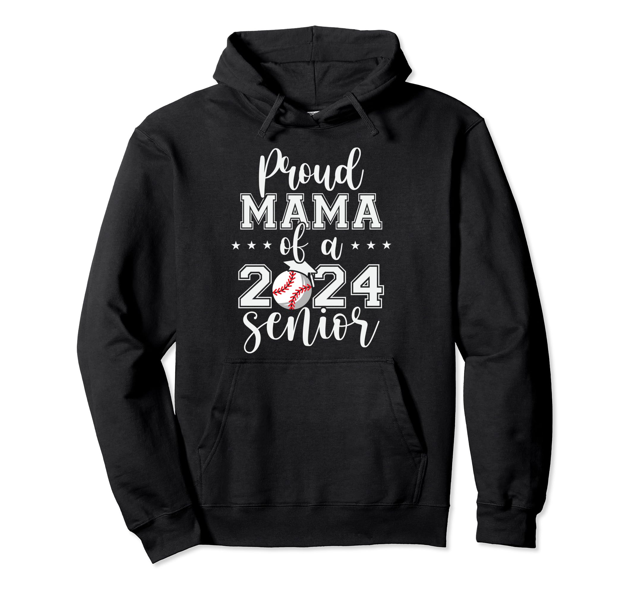 Proud Mama 2024 Senior Baseball Hoodie - Custom Art Print for Adults - T-Shirt, Sweatshirt, Hoodie