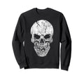 Large Skull Distressed Halloween Sweatshirt - Aesthetic Graphic for Adults - T-Shirt, Sweatshirt, Hoodie