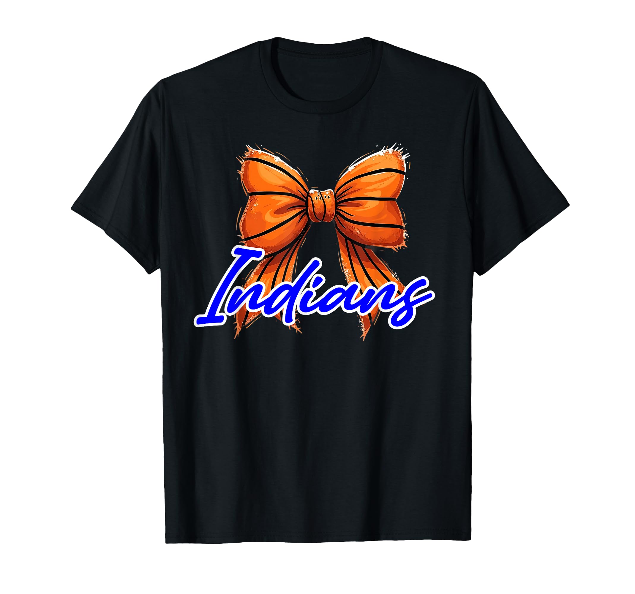 Blue Indians Basketball Mom Bow Game Day T-Shirt - Streetwear Style Unisex - T-Shirt, Sweatshirt, Hoodie