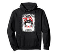Baseball Auntie Messy Bun Mama Mommy Hoodie - Trendy Graphic Men Women - T-Shirt, Sweatshirt, Hoodie