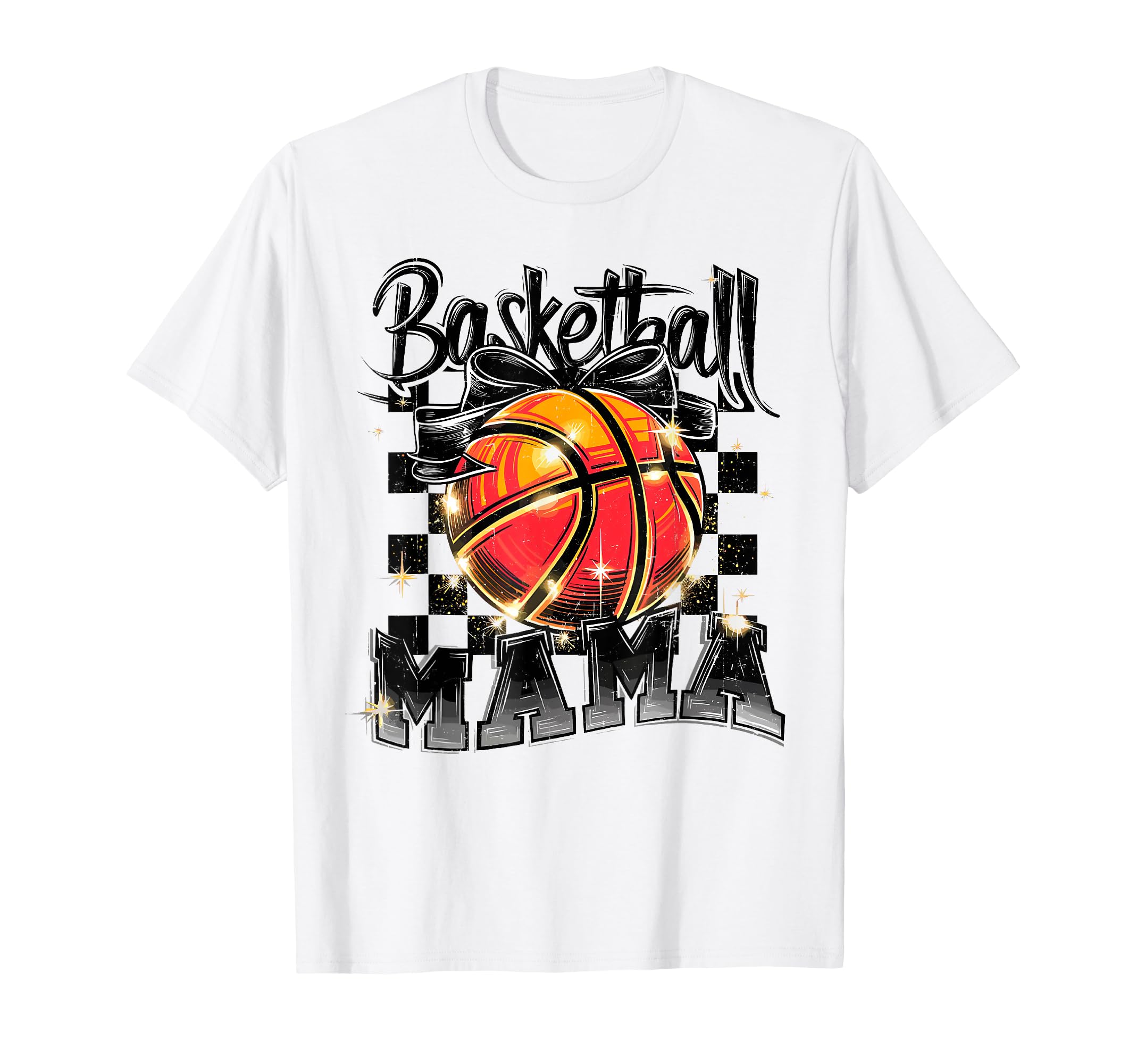 Basketball Mama Mom Checkered Game Day T-Shirt - Novelty Apparel Men Women - T-Shirt, Sweatshirt, Hoodie