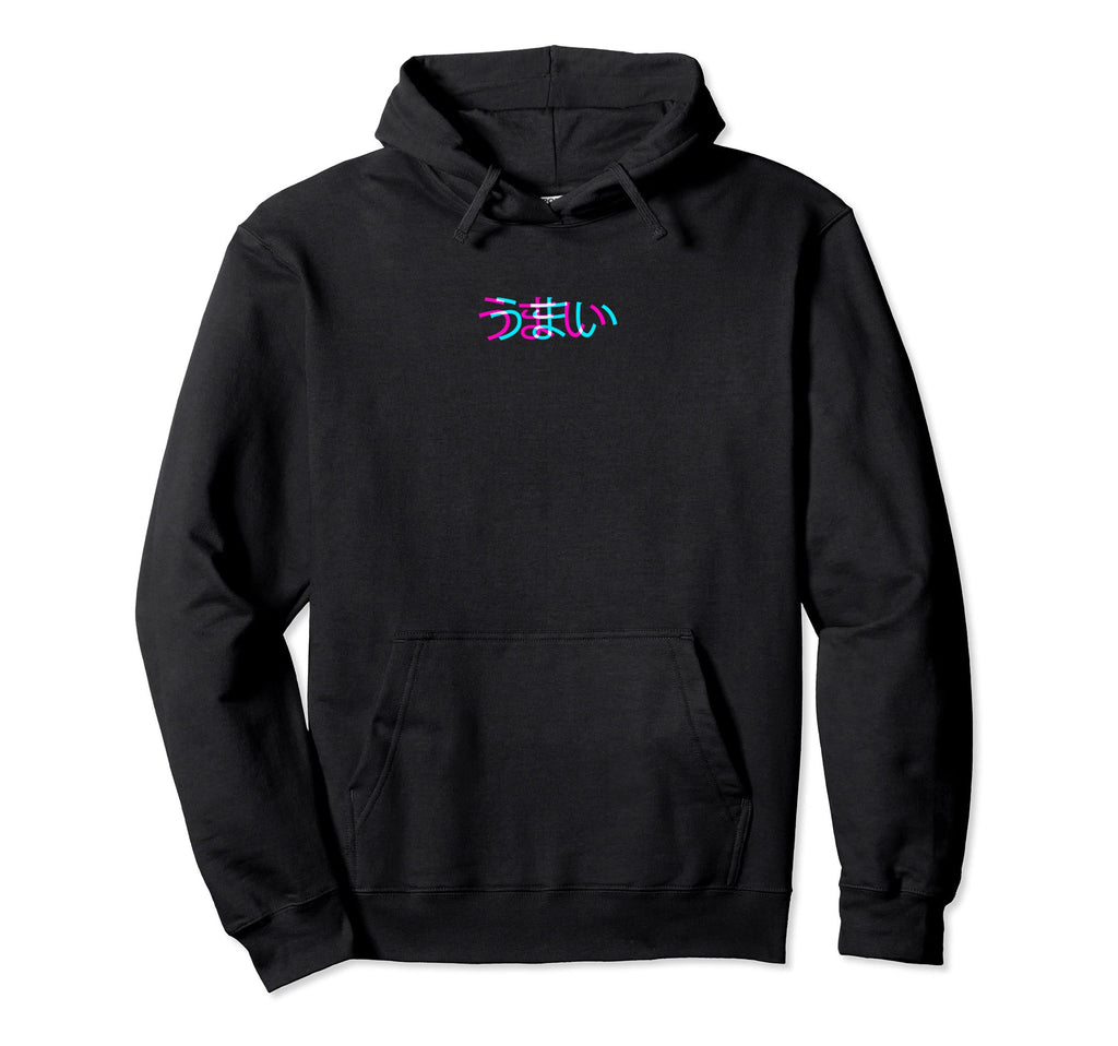 Umai Japanese Glitch Anime Aesthetic Hoodie - Graphic Print for Adults - T-Shirt, Sweatshirt, Hoodie