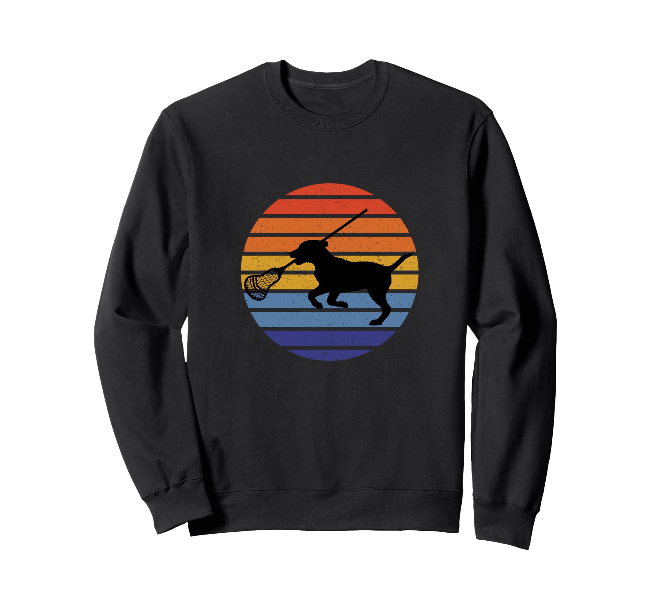Lacrosse Dog Lover Silhouette Lax Sweatshirt - Novelty Apparel Men Women - T-Shirt, Sweatshirt, Hoodie