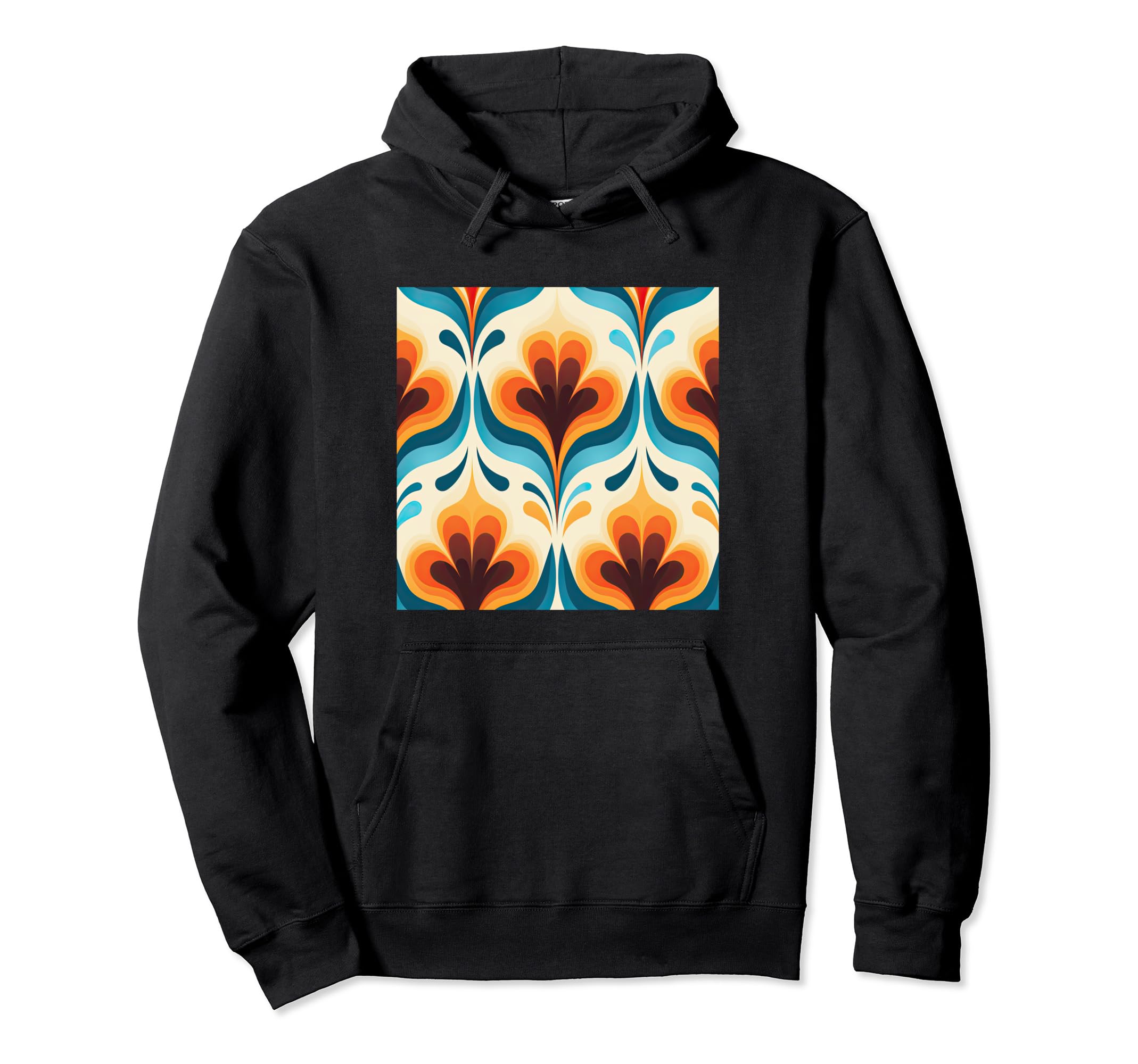 70S Wallpaper Flowers Floral Pattern Hoodie - Trendy Graphic for Adults - T-Shirt, Sweatshirt, Hoodie