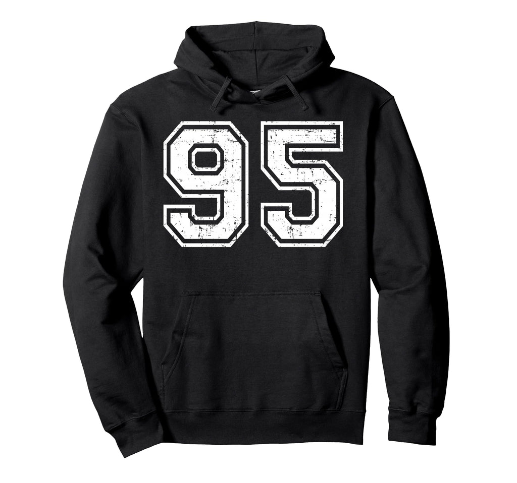 95 Number Ninety Five Team Sports Grunge Hoodie - Minimalist Print Unisex - T-Shirt, Sweatshirt, Hoodie