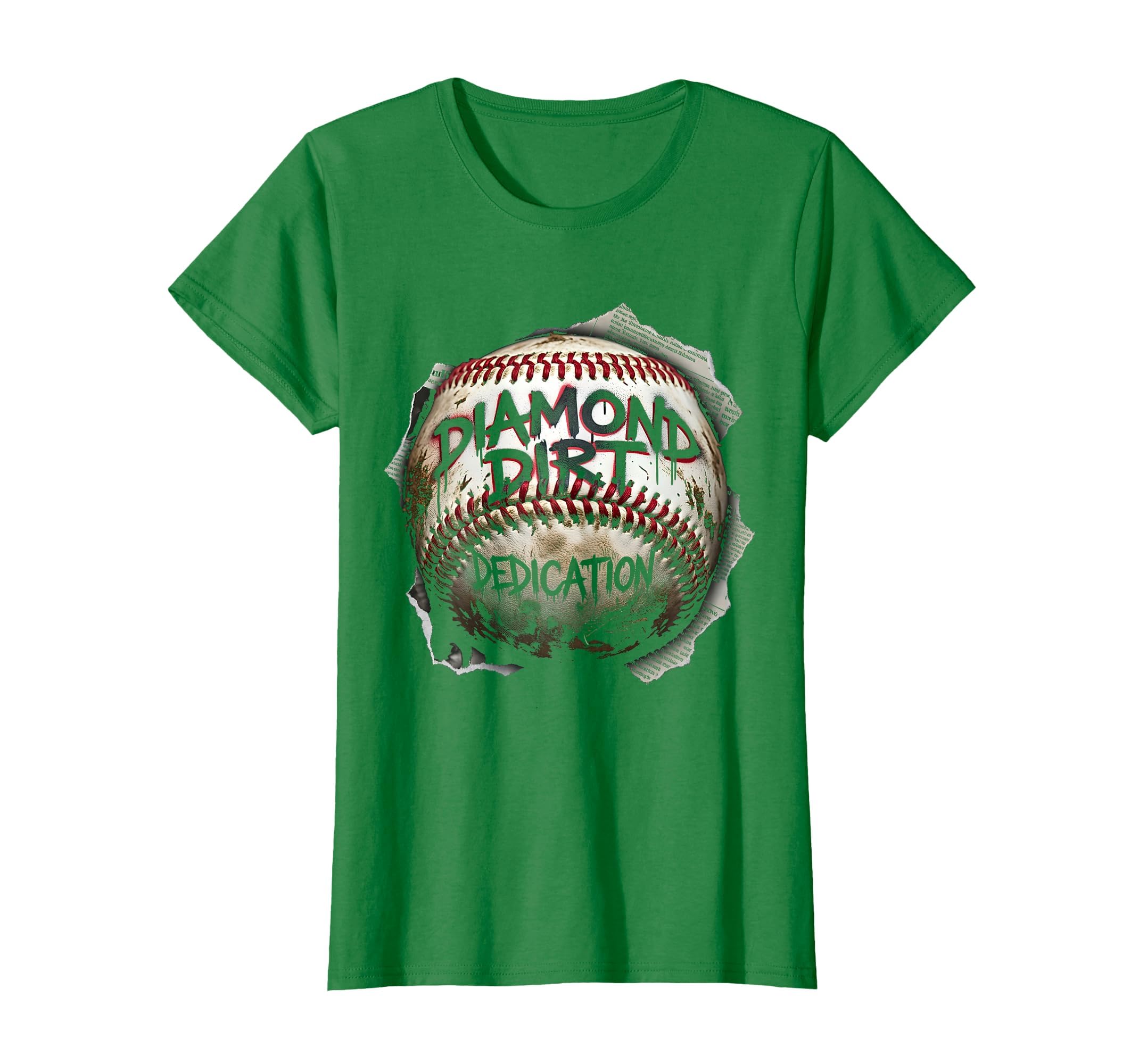 Diamond Dirt Dedication Baseball Mom T-Shirt - Custom Art Print Men Women - T-Shirt, Sweatshirt, Hoodie