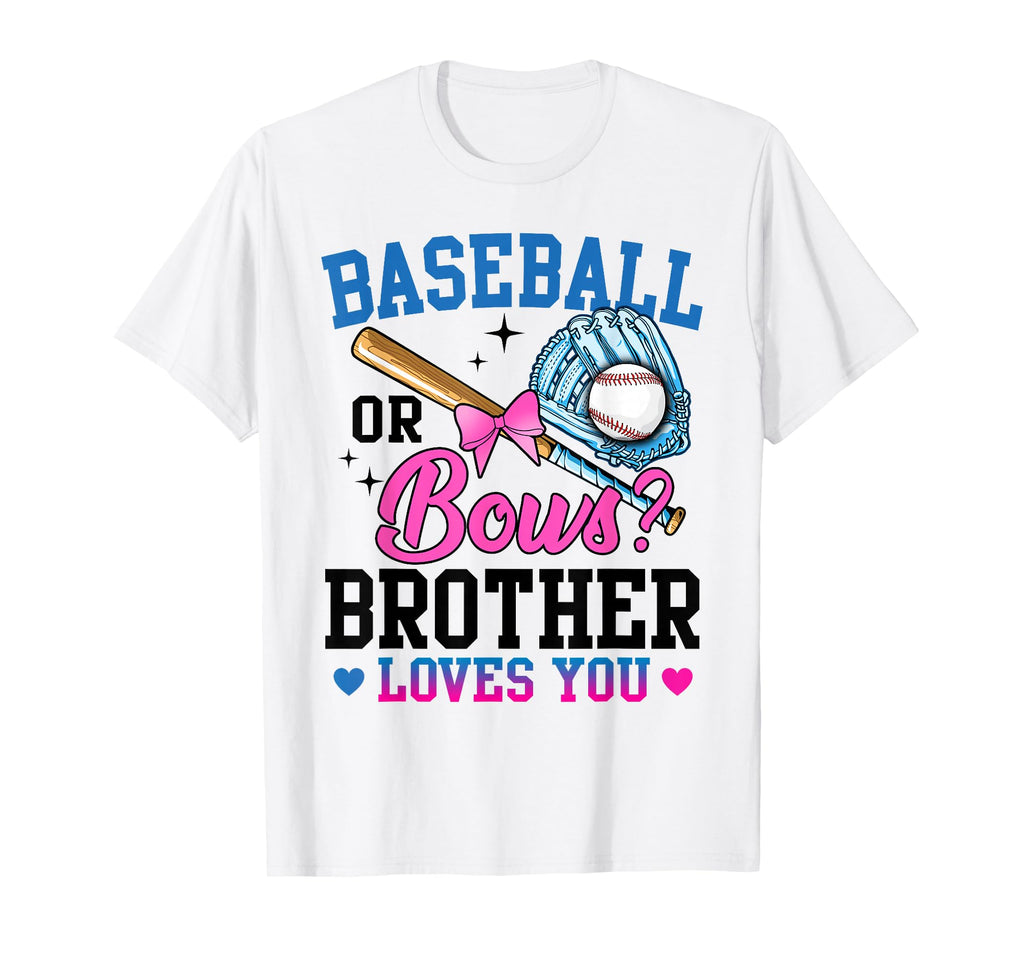 Gender Reveal Baseball Or Bows T-Shirt - Fun Novelty Design for Adults - T-Shirt, Sweatshirt, Hoodie