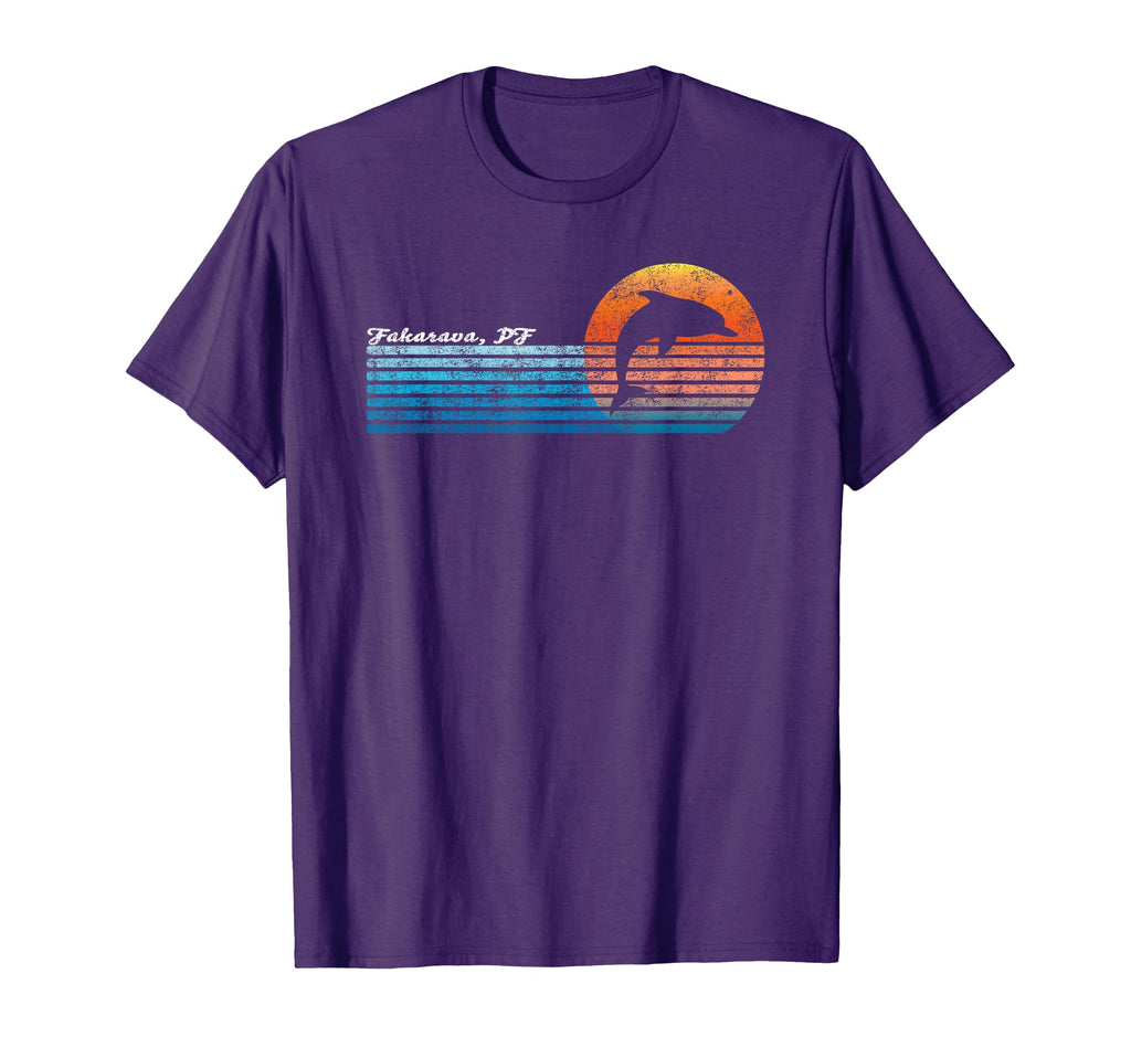 Fakarava French Polynesia 80S Dolphin T-Shirt - Streetwear Style Unisex - T-Shirt, Sweatshirt, Hoodie