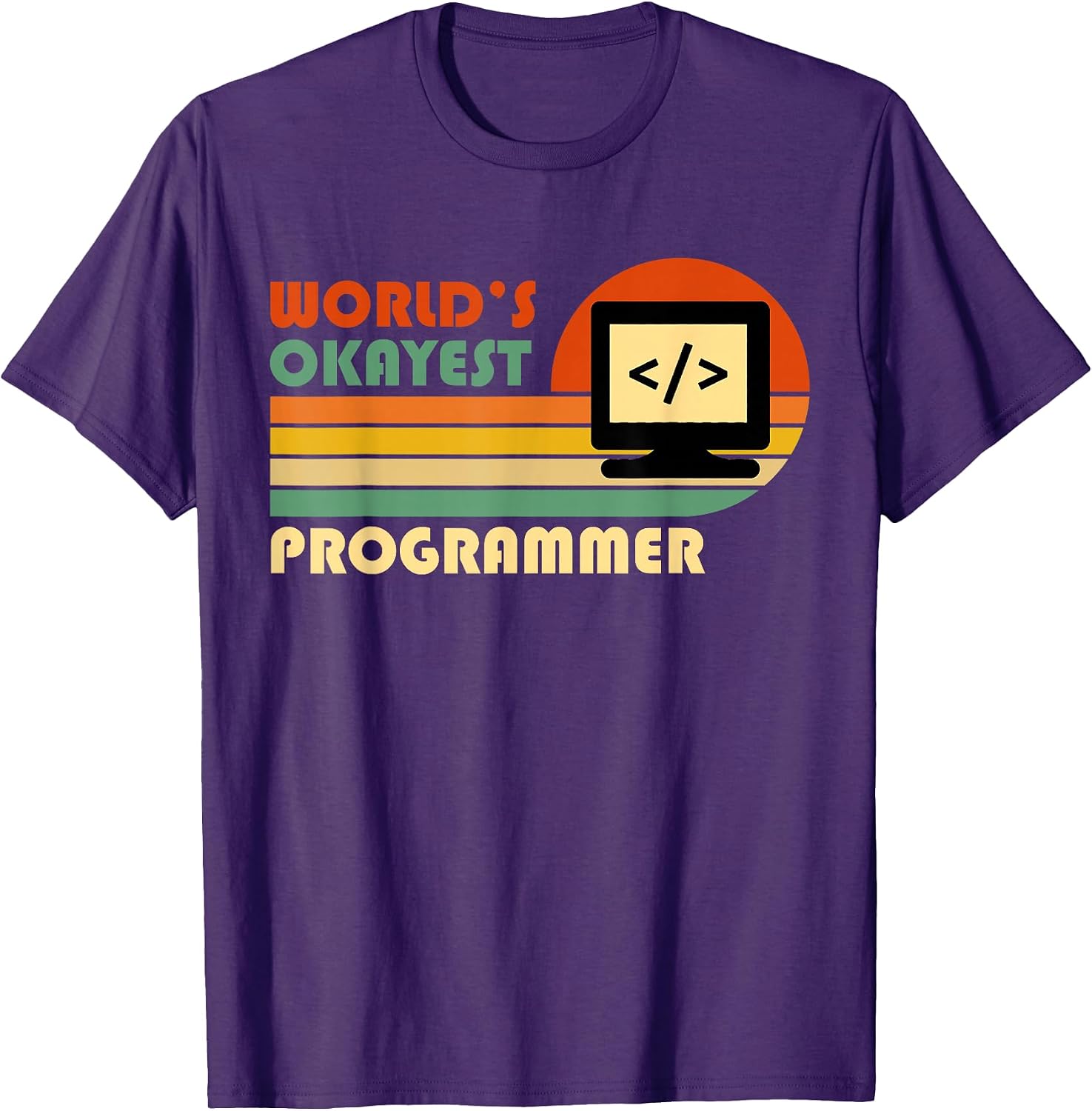 Funny World's Okayest Programmer Design - Adult & Kids T-Shirts, Sweatshirts & Hoodies apparel design preview 1