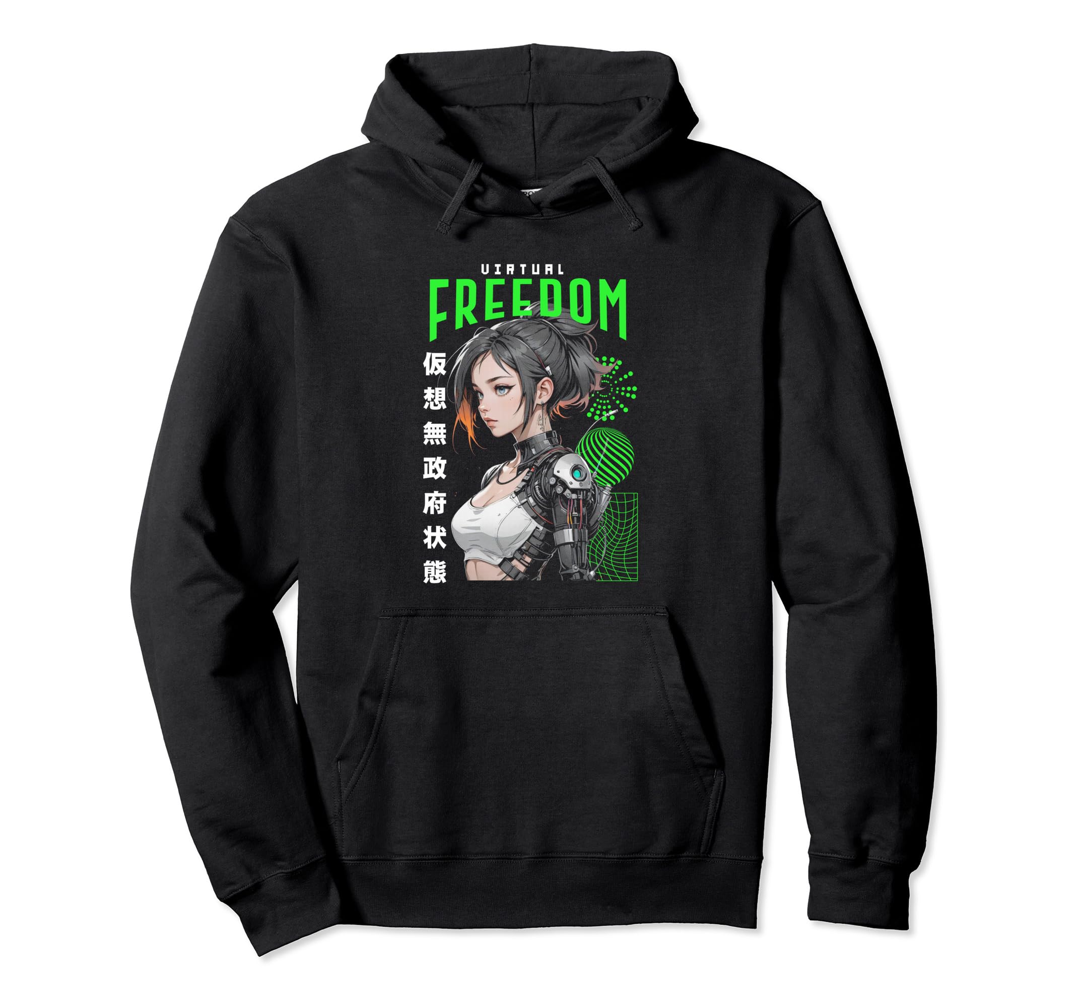 Japanese Anime Urban Cyber Vaporwave Hoodie - Graphic Print for Adults - T-Shirt, Sweatshirt, Hoodie