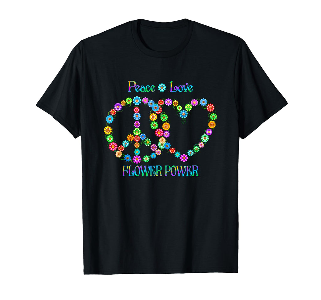 Peace Love Flower Power T-Shirt - Minimalist Print Men Women - T-Shirt, Sweatshirt, Hoodie