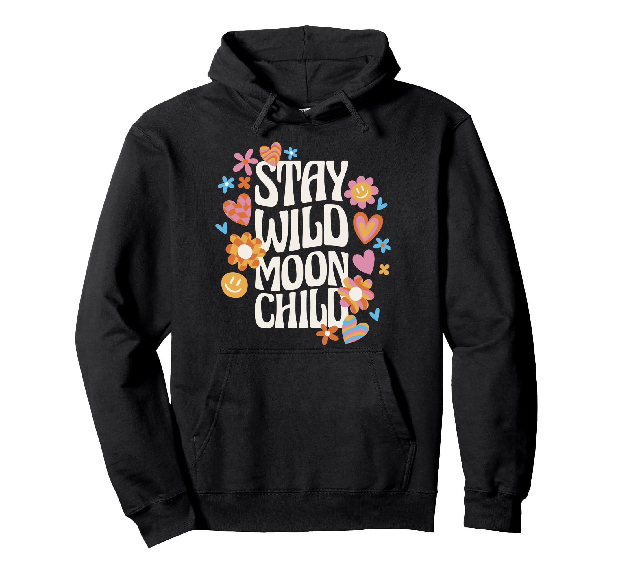 Stay Moon Wild Child Boho Natural Hoodie - Casual Everyday Wear Unisex - T-Shirt, Sweatshirt, Hoodie