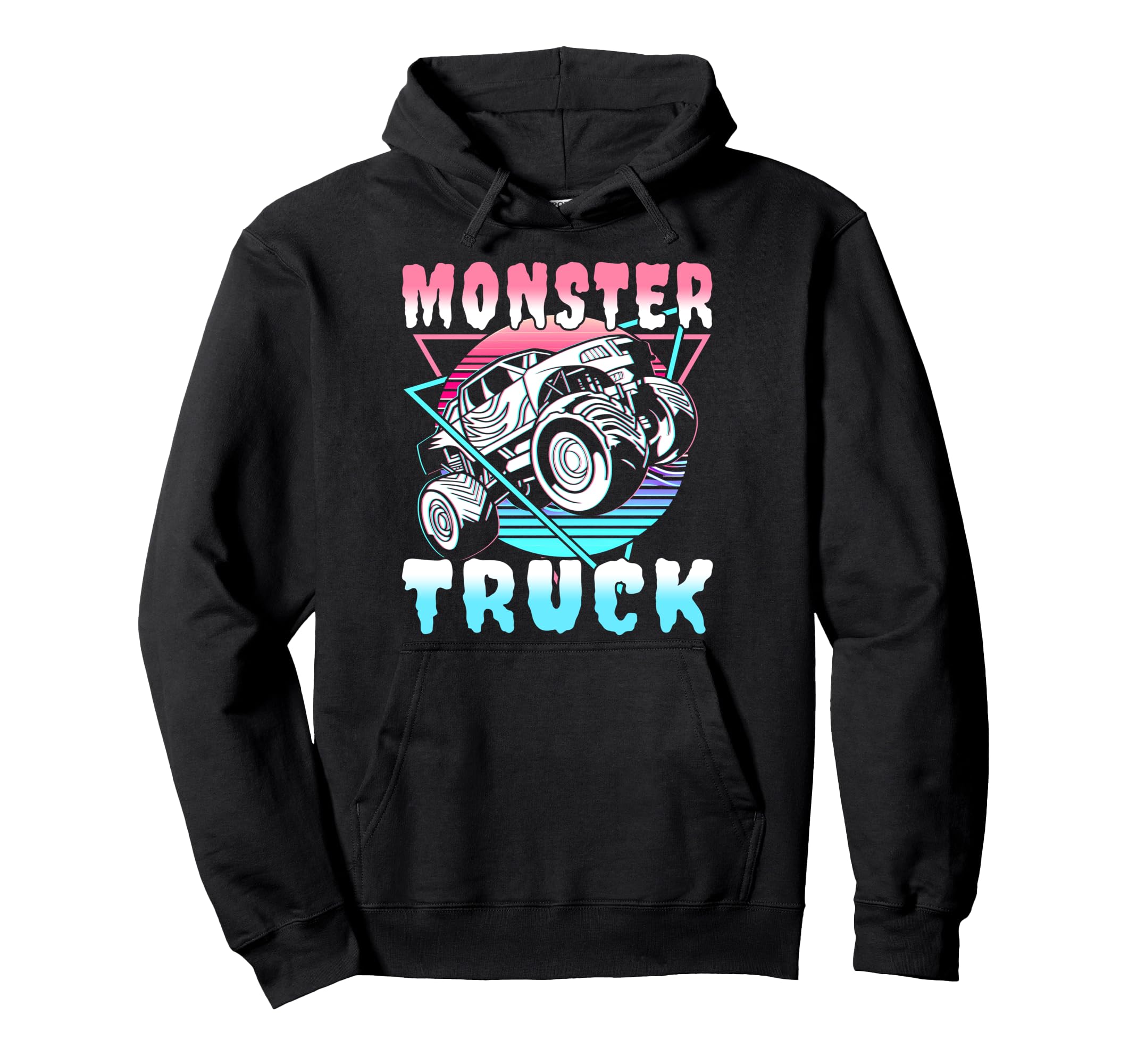 Vaporwave Aesthetic Monster Truck Hoodie - Novelty Apparel Men Women - T-Shirt, Sweatshirt, Hoodie
