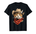Country Western Cowgirl Funny Cowboy Cat T-Shirt - Unique Graphic Unisex - T-Shirt, Sweatshirt, Hoodie