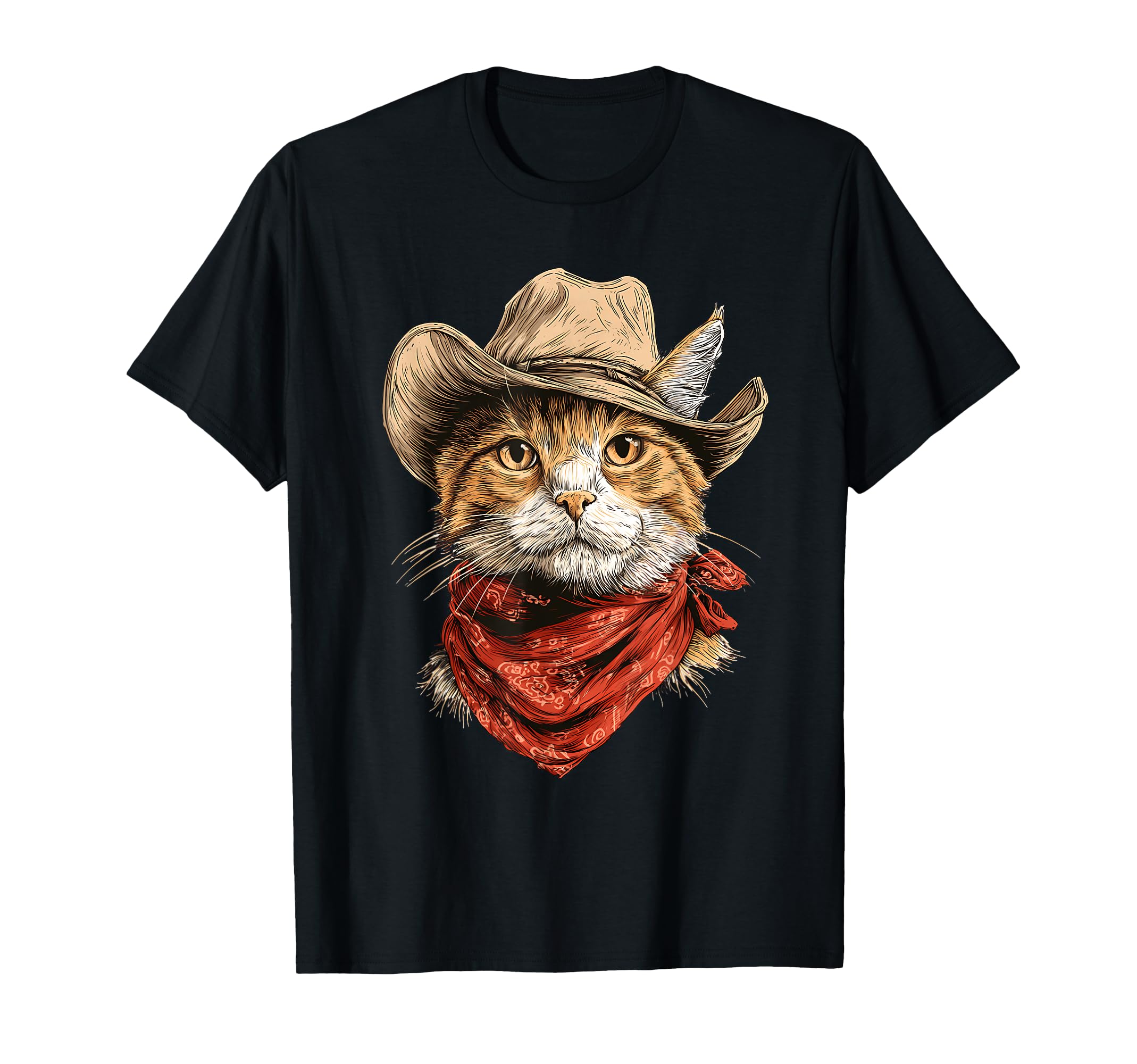 Country Western Cowgirl Funny Cowboy Cat T-Shirt - Unique Graphic Unisex - T-Shirt, Sweatshirt, Hoodie
