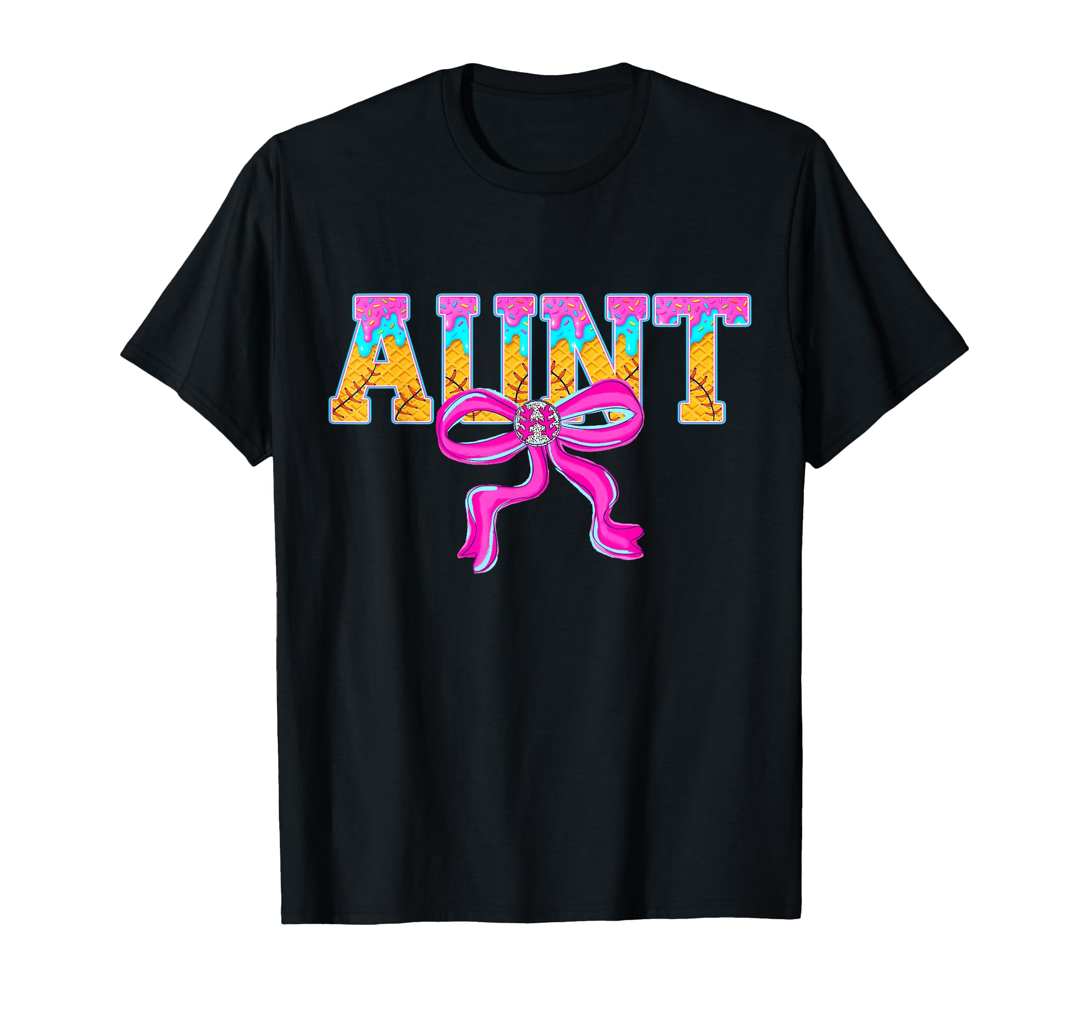 Baseball Aunt Ice Cream Drip Game T-Shirt - Casual Everyday Wear Unisex - T-Shirt, Sweatshirt, Hoodie