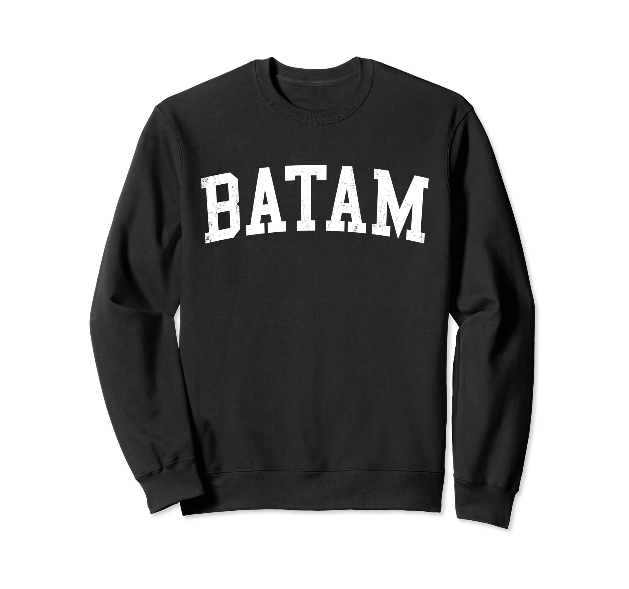 Batam Indonesia Distressed White Sweatshirt - Novelty Apparel Unisex - T-Shirt, Sweatshirt, Hoodie