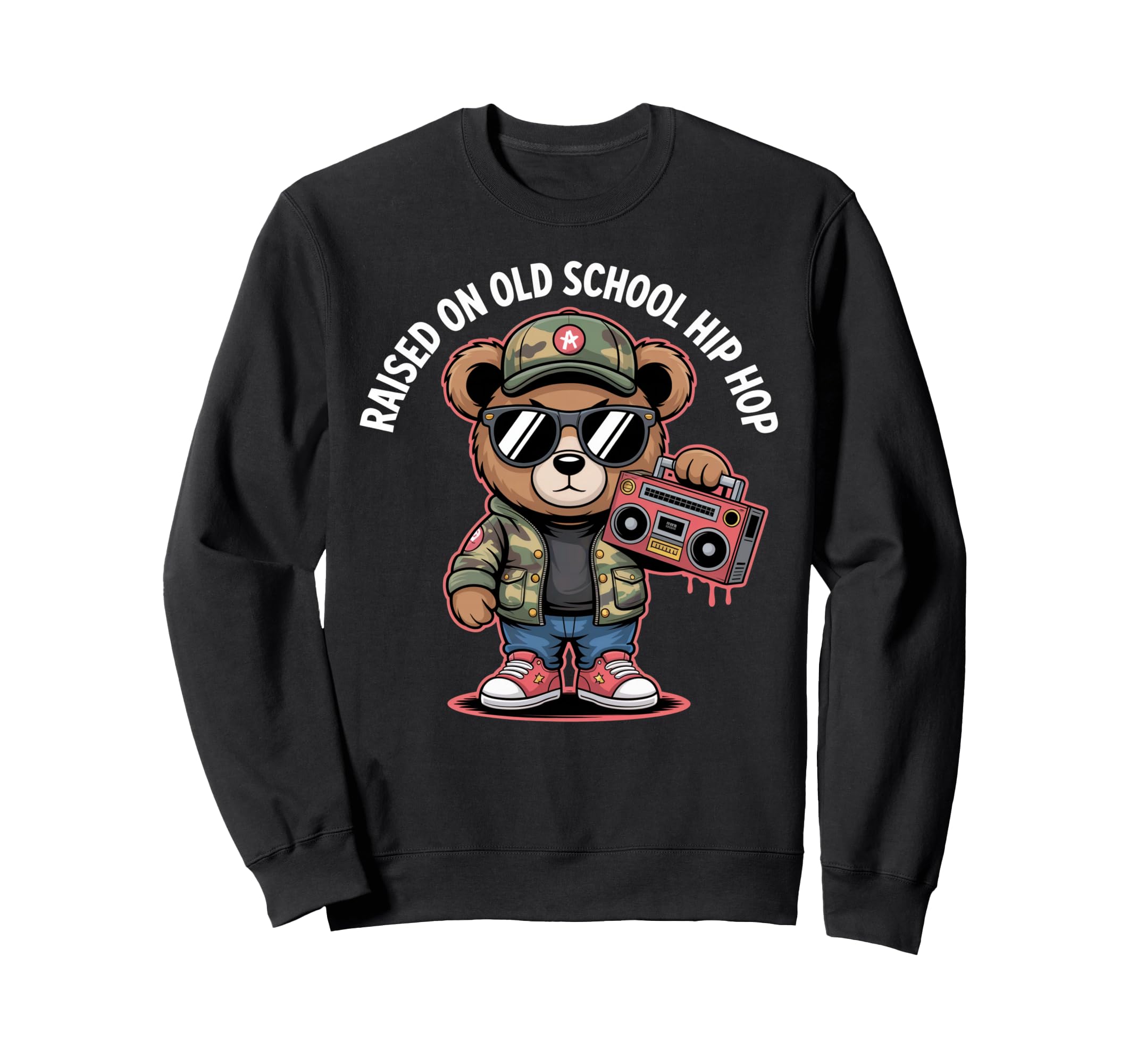 Camouflage Rapper Teddy Bear Camo Sweatshirt - Trendy Graphic Men Women - T-Shirt, Sweatshirt, Hoodie