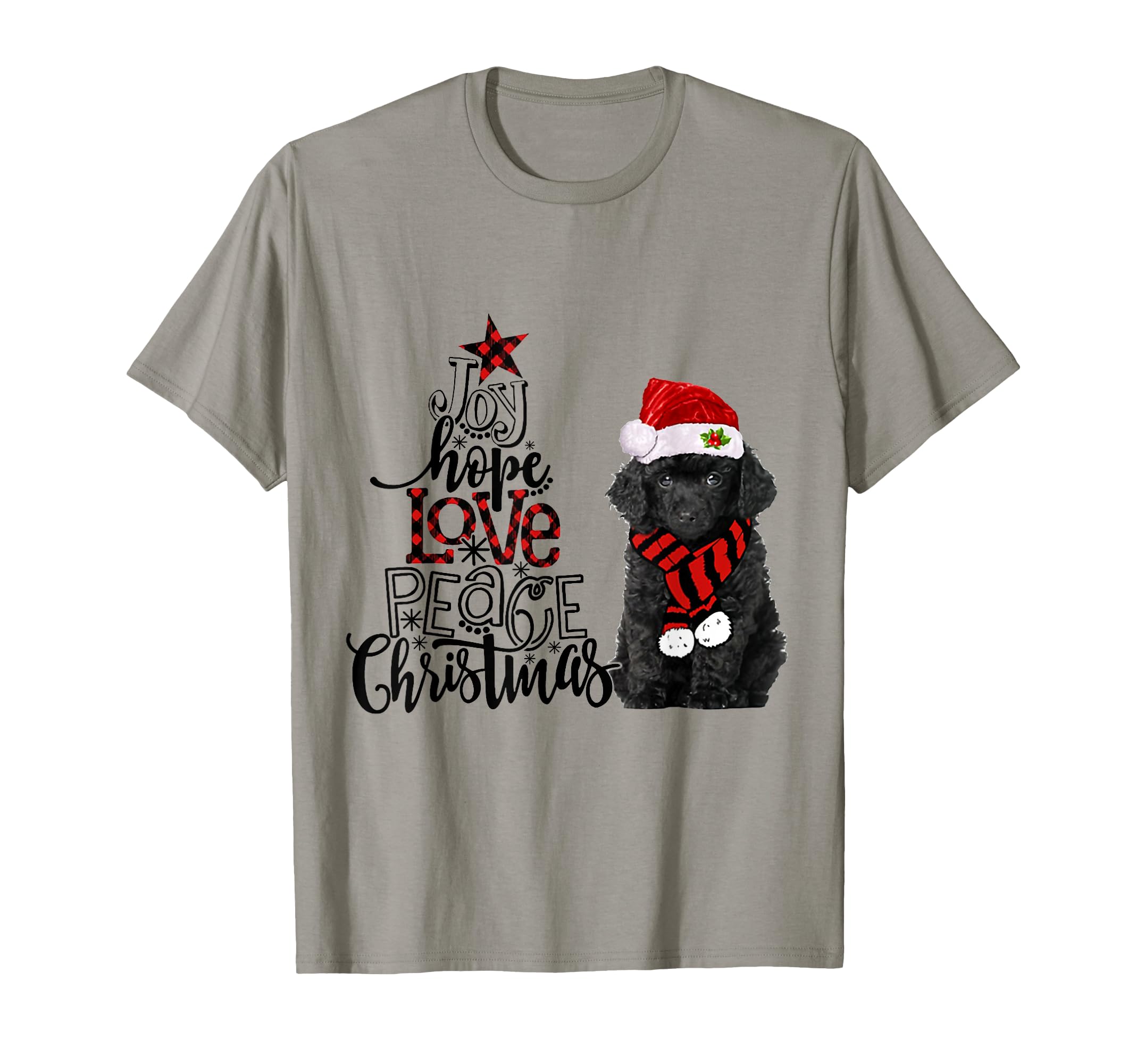 Joy Hope Love Peace Black Toy Poodle T-Shirt - Casual Everyday Wear Unisex - T-Shirt, Sweatshirt, Hoodie