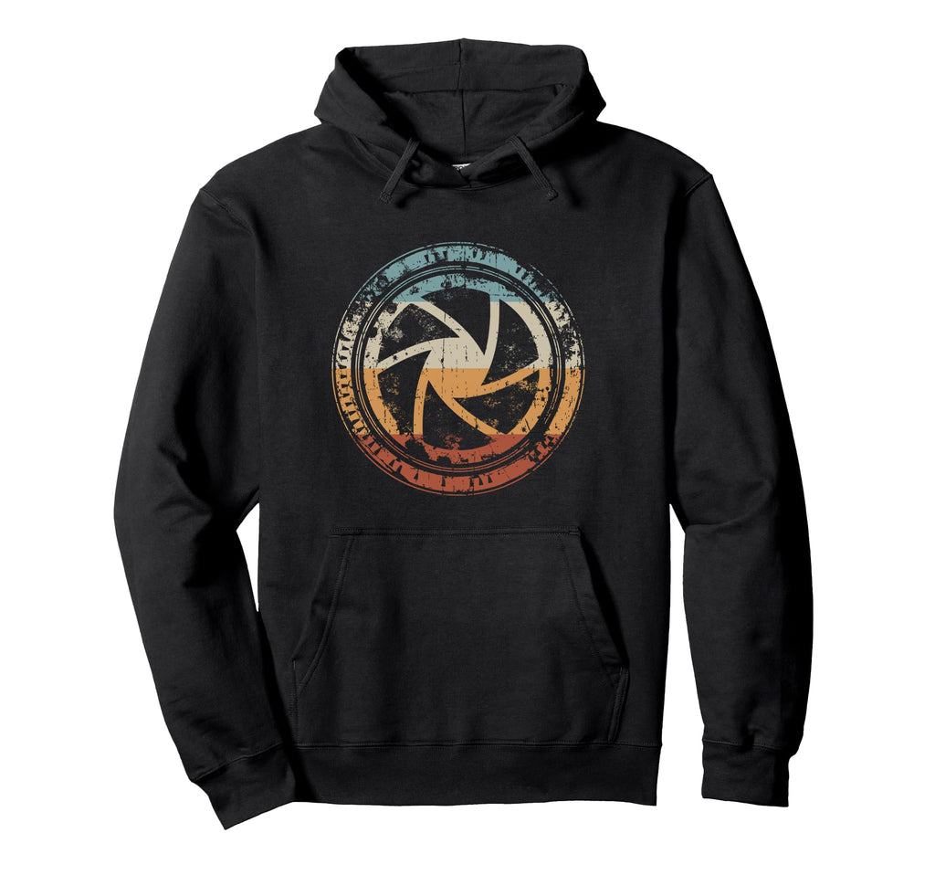Camera Lens Aperture Iris Icon Hoodie - Minimalist Print Men Women - T-Shirt, Sweatshirt, Hoodie