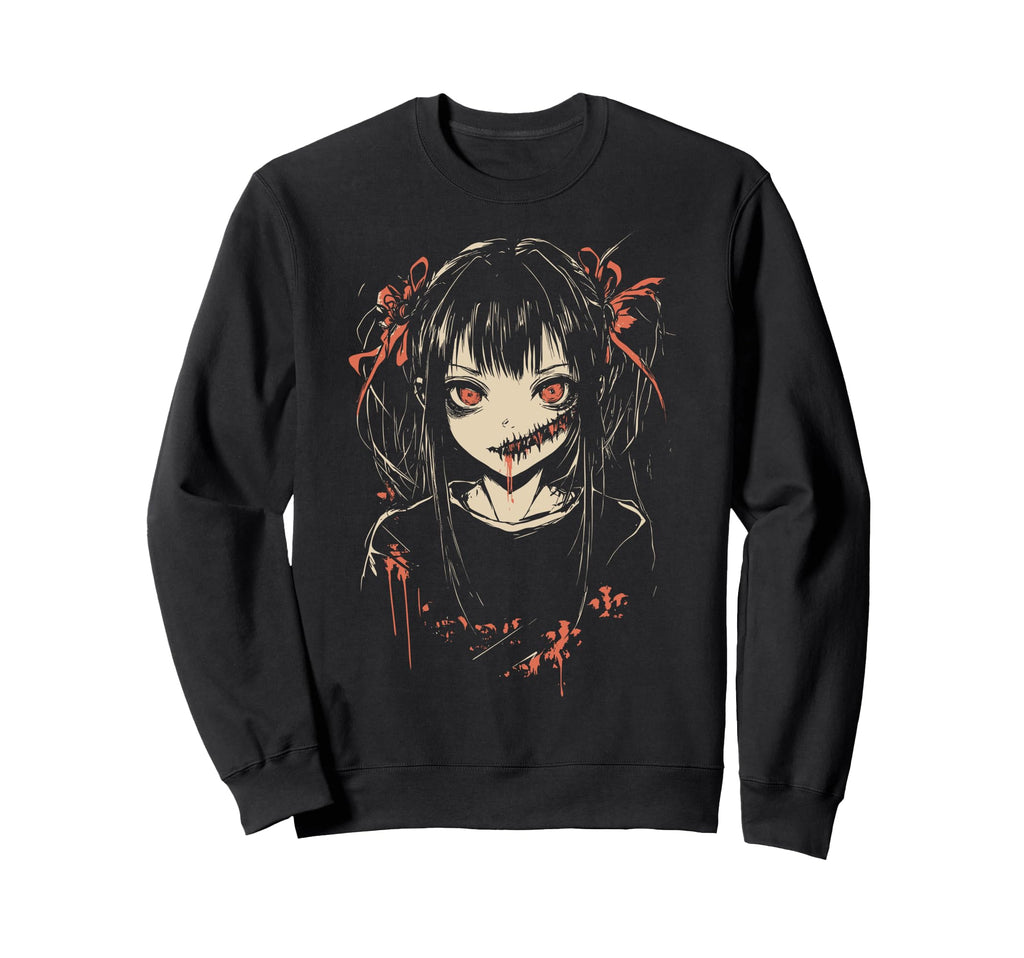Anime Horror Aesthetic Soft Grunge Waifu Sweatshirt - Graphic Print Unisex - T-Shirt, Sweatshirt, Hoodie