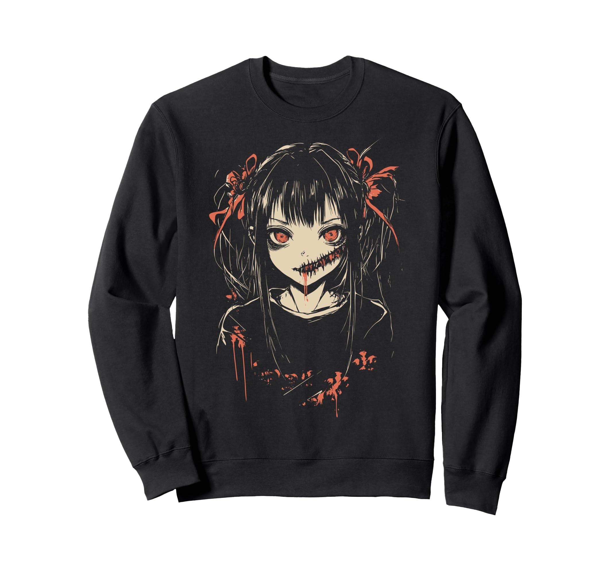 Anime Horror Aesthetic Soft Grunge Waifu Sweatshirt - Graphic Print Unisex - T-Shirt, Sweatshirt, Hoodie