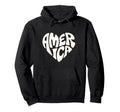 America Bubble Letters Patriotic Hoodie - Trendy Graphic Men Women - T-Shirt, Sweatshirt, Hoodie