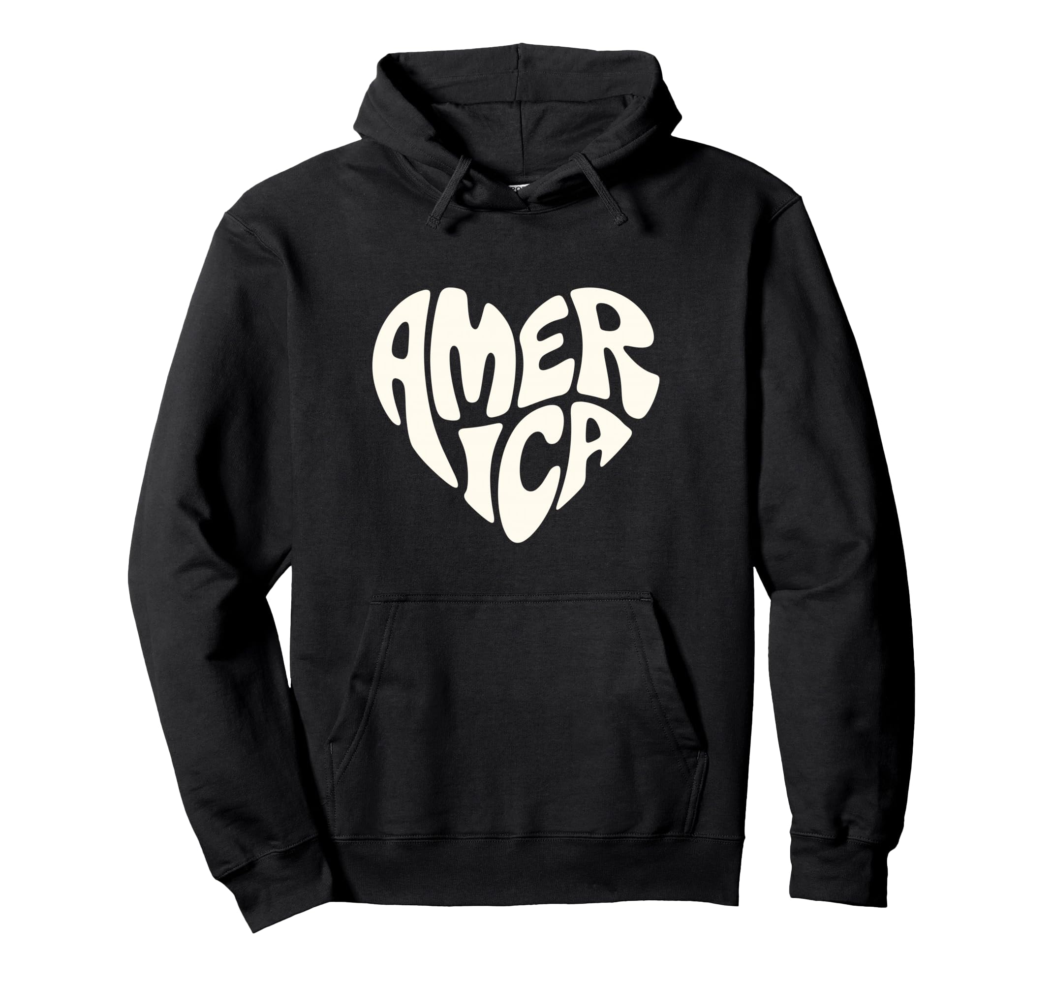 America Bubble Letters Patriotic Hoodie - Trendy Graphic Men Women - T-Shirt, Sweatshirt, Hoodie