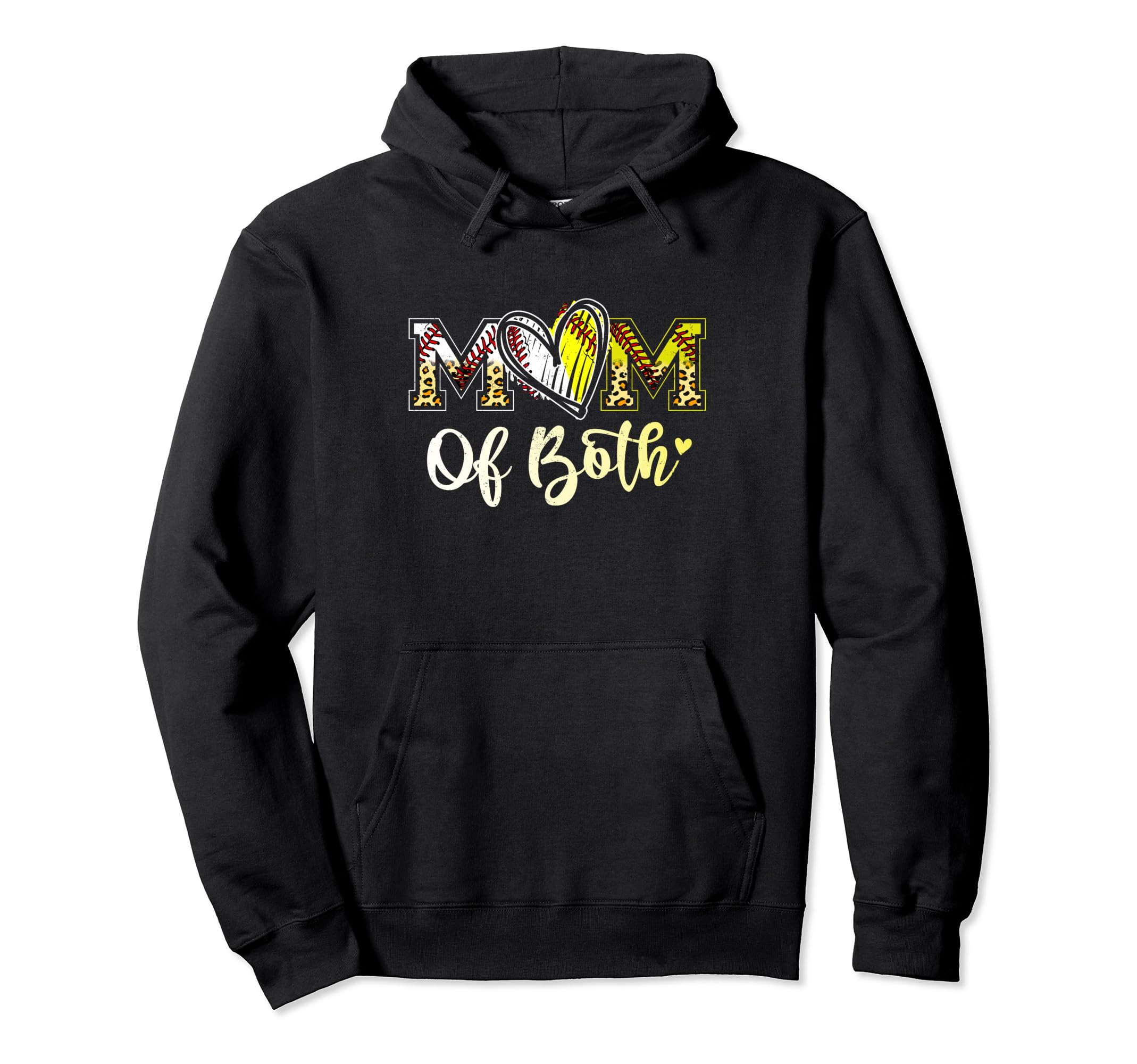 Mom Both Softball Baseball Mom Hoodie - Casual Everyday Wear for Adults - T-Shirt, Sweatshirt, Hoodie
