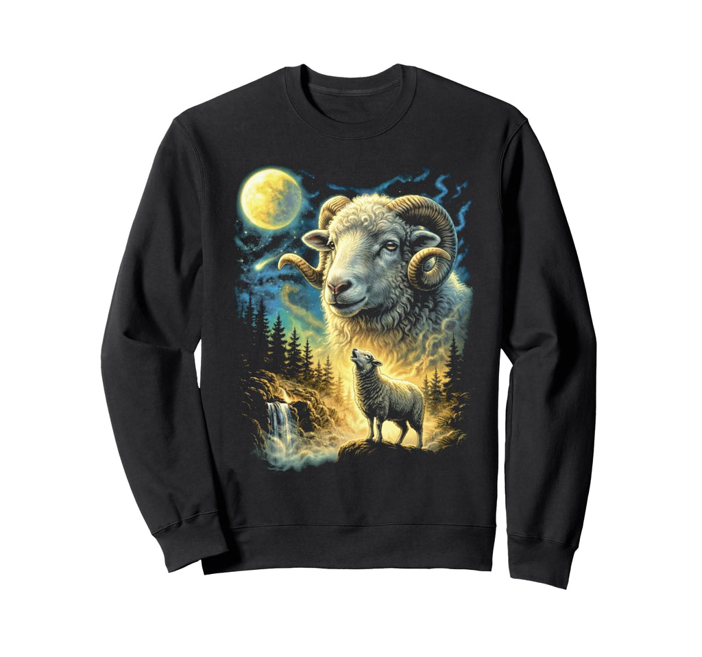 Sheep Howling To Moon Meme Funny 90S Sweatshirt - Unique Graphic Unisex - T-Shirt, Sweatshirt, Hoodie