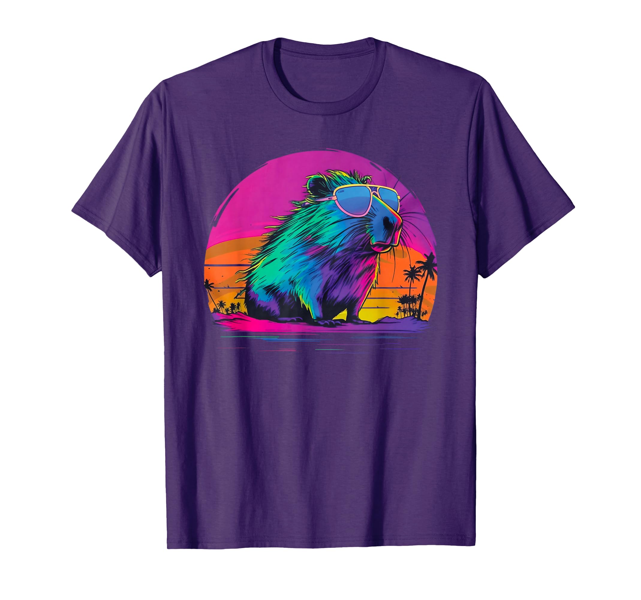 Funny Capybara Rodent Vaporwave T-Shirt - Casual Everyday Wear Unisex - T-Shirt, Sweatshirt, Hoodie