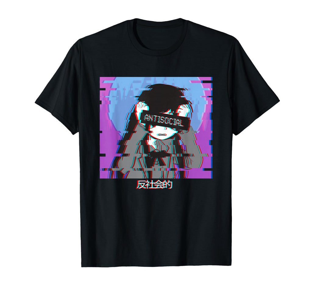 Antisocial Sad Anime Japanese T-Shirt - Streetwear Style for Adults - T-Shirt, Sweatshirt, Hoodie