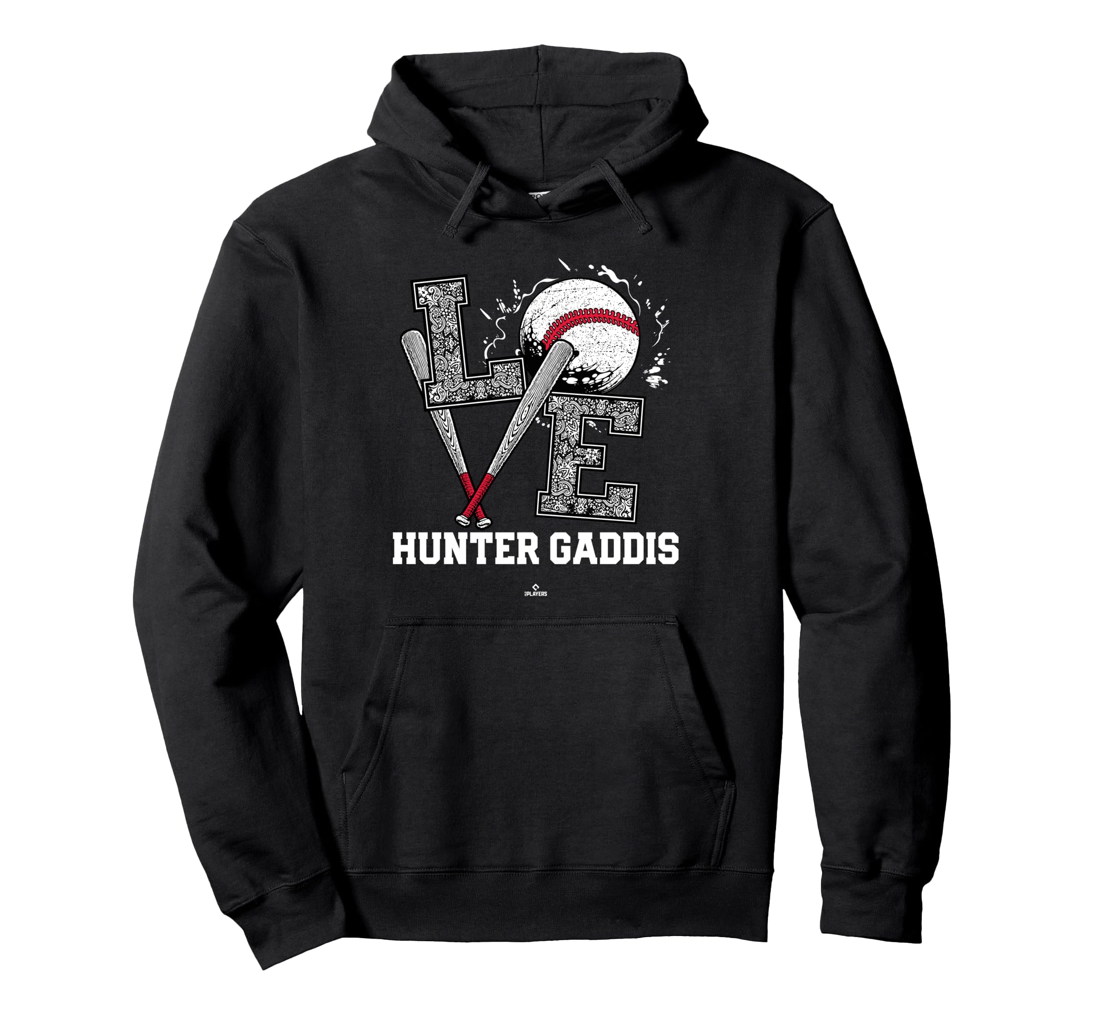 Distressed Baseball Love Hunter Gaddis Hoodie - Trendy Graphic for Adults - T-Shirt, Sweatshirt, Hoodie