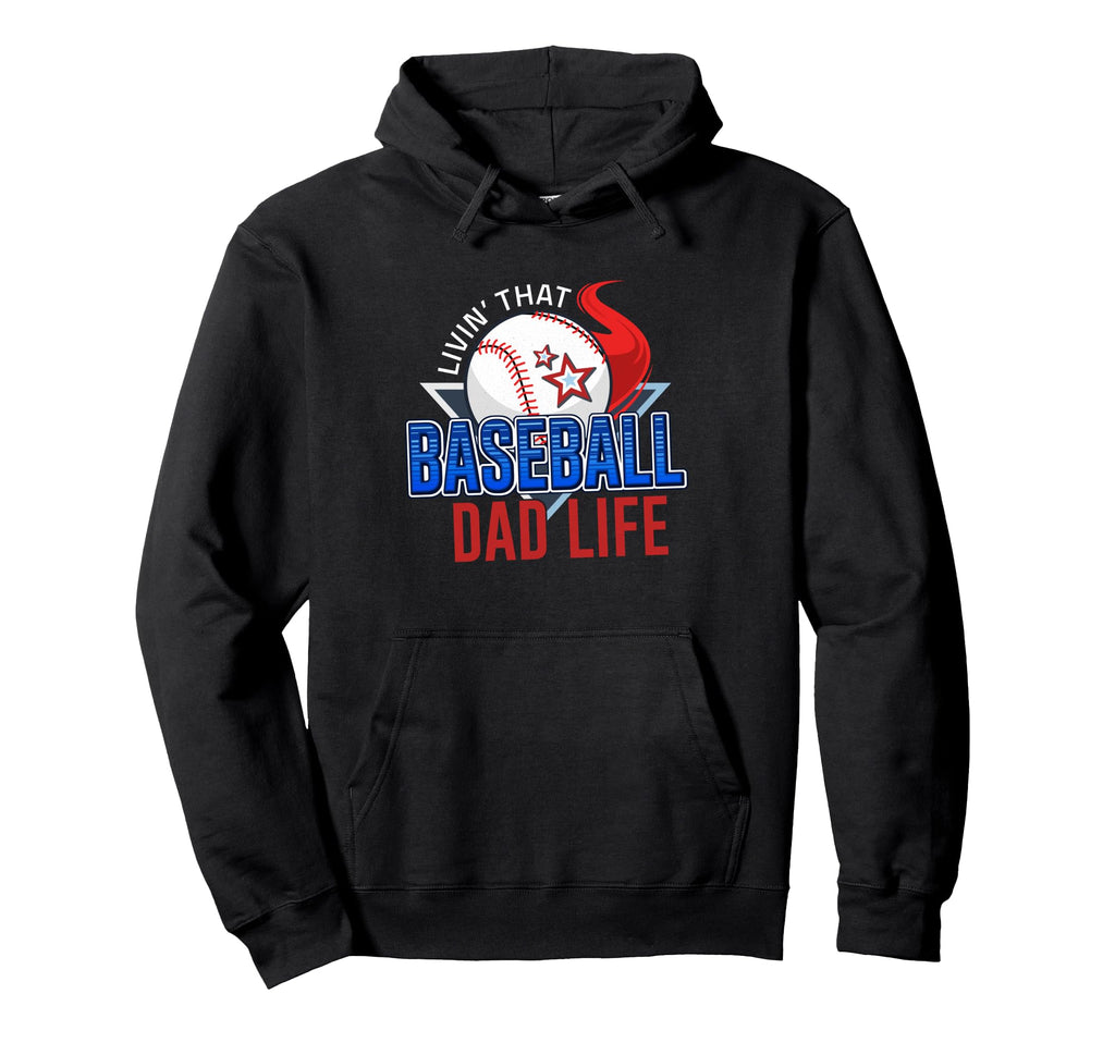 Baseball Dad Life Happy Fathers Day Hoodie - Minimalist Print Men Women - T-Shirt, Sweatshirt, Hoodie