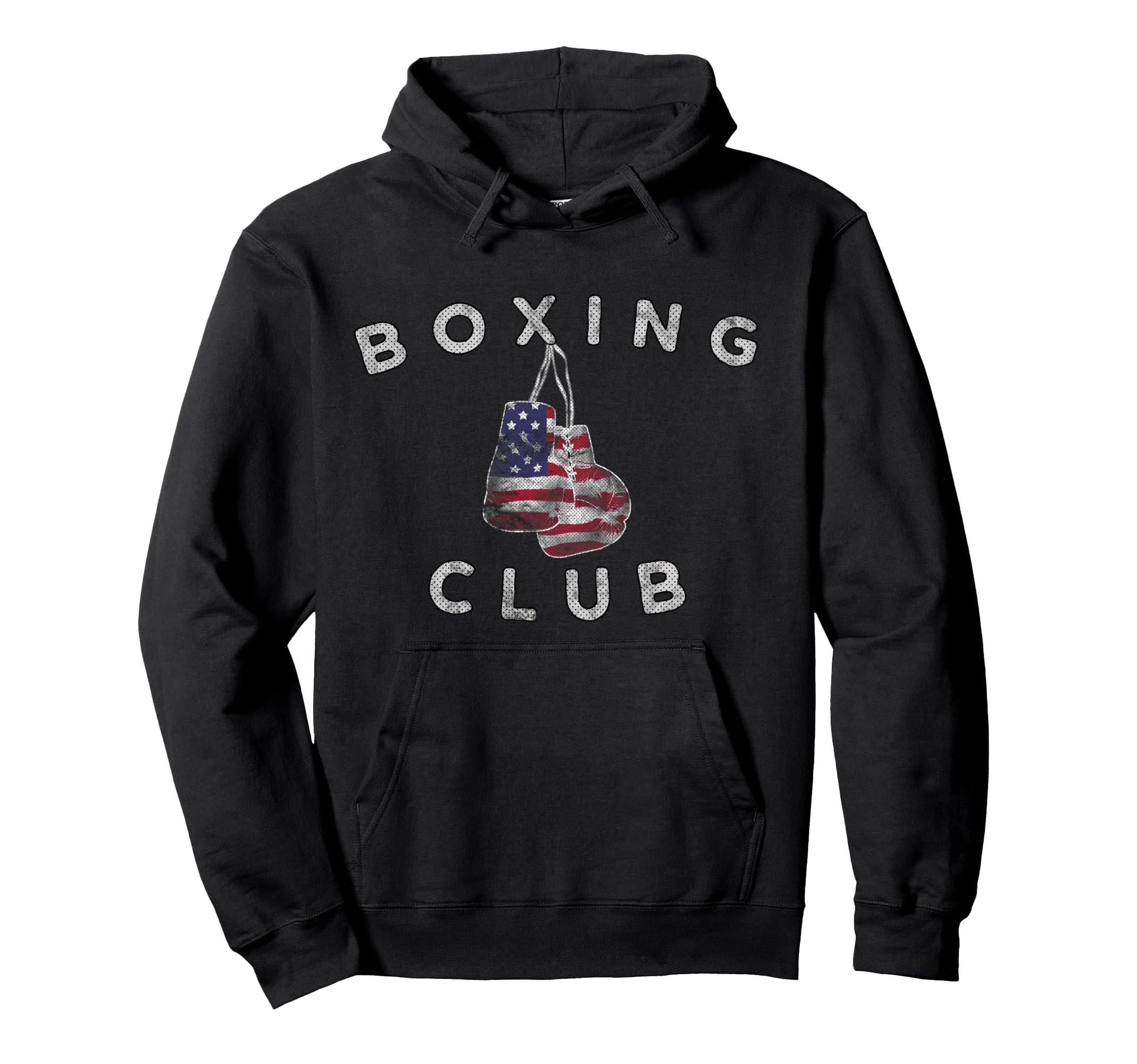 Boxing Club Us Flag Boxing Gloves Hoodie - Minimalist Print Men Women - T-Shirt, Sweatshirt, Hoodie