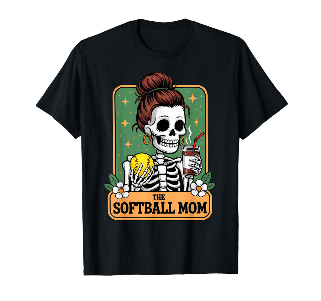 Softball Mom Tarot Card Skeleton T-Shirt - Aesthetic Graphic for Adults - T-Shirt, Sweatshirt, Hoodie