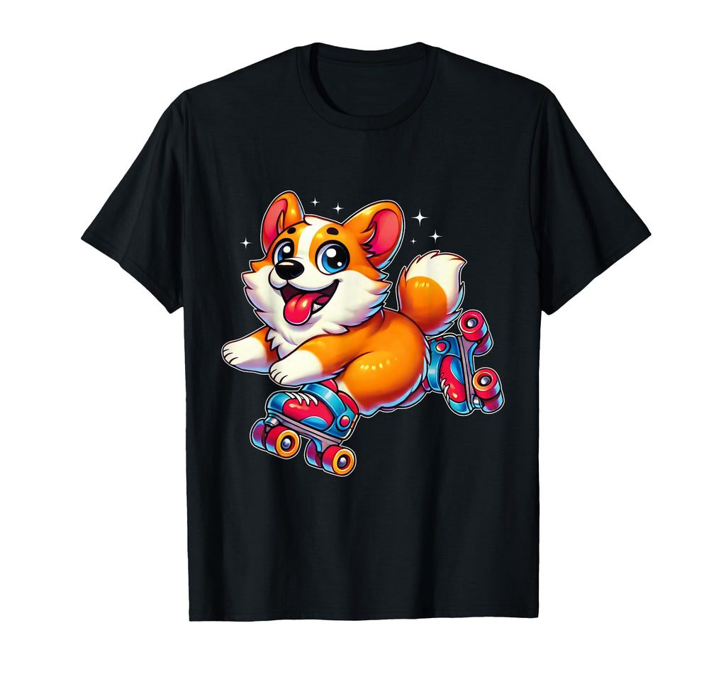 Funny Dog Skate Corgi Roller T-Shirt - Fun Novelty Design for Adults - T-Shirt, Sweatshirt, Hoodie