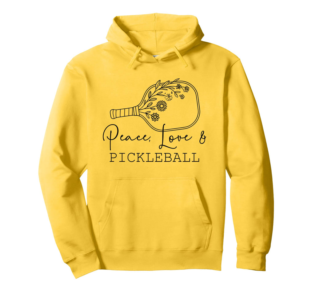 Peace Love Pickleball Boho Outfit Hoodie - Custom Art Print Men Women - T-Shirt, Sweatshirt, Hoodie
