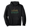 I Love Sheep Distressed 70S Hoodie - Trendy Graphic Men Women - T-Shirt, Sweatshirt, Hoodie