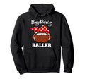 Busy Raising Baller Funny Rugby Mum Hoodie - Aesthetic Graphic for Adults - T-Shirt, Sweatshirt, Hoodie