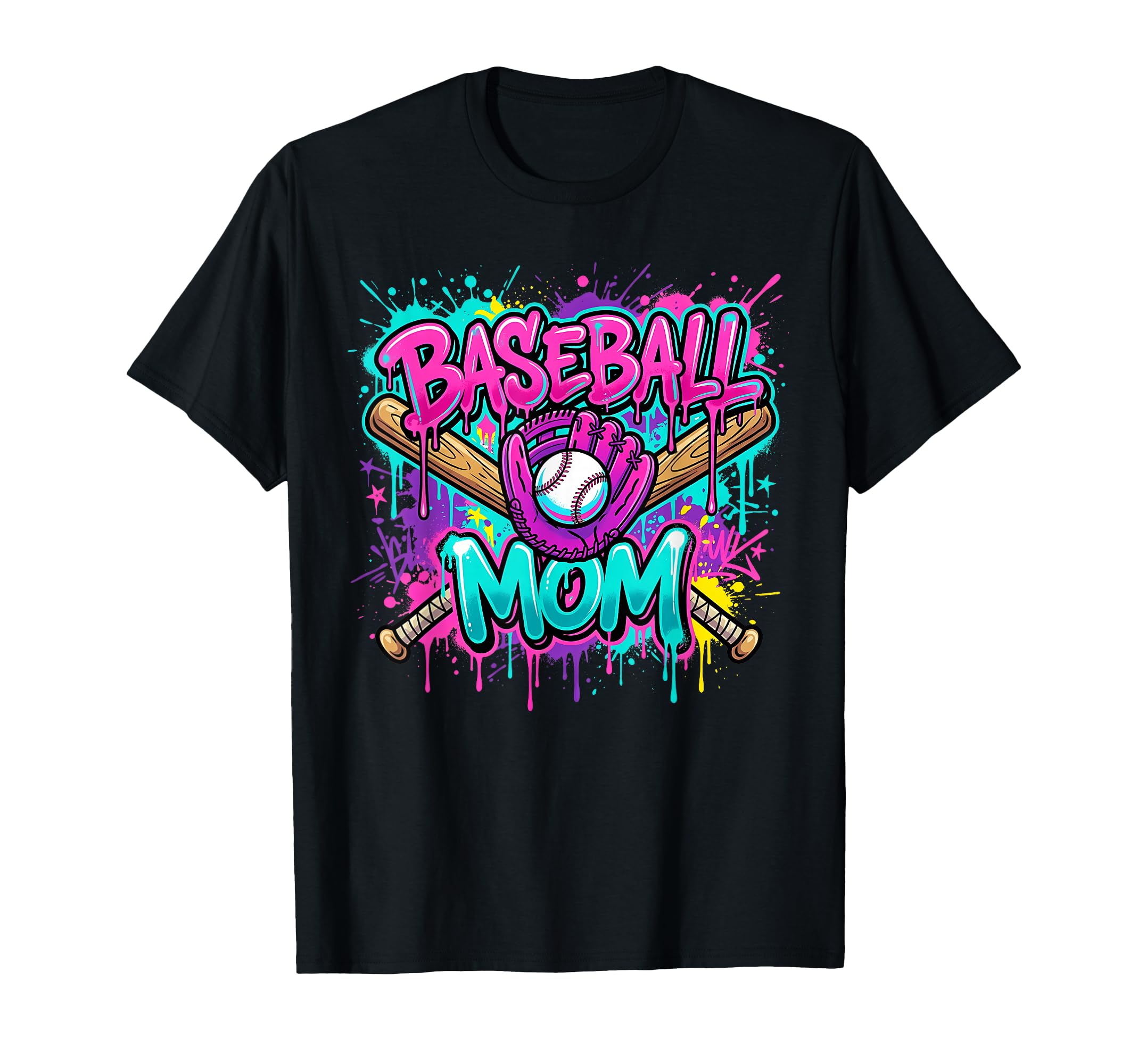 Baseball Mom Dripping Drip Sport Mama T-Shirt - Trendy Graphic Unisex - T-Shirt, Sweatshirt, Hoodie